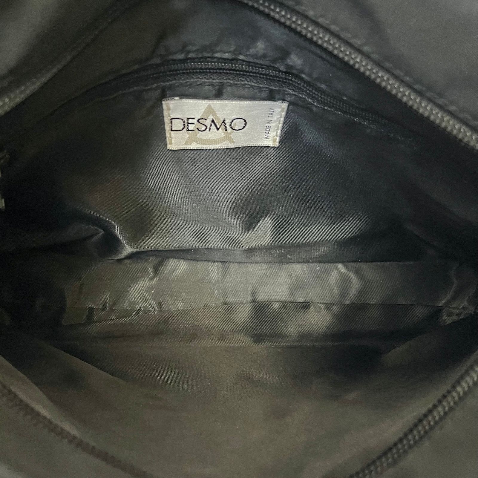 Other × Vintage Vintage Desmo Black Embroidered Logo Clutch Evening Bag Size ONE SIZE - 4 Thumbnail