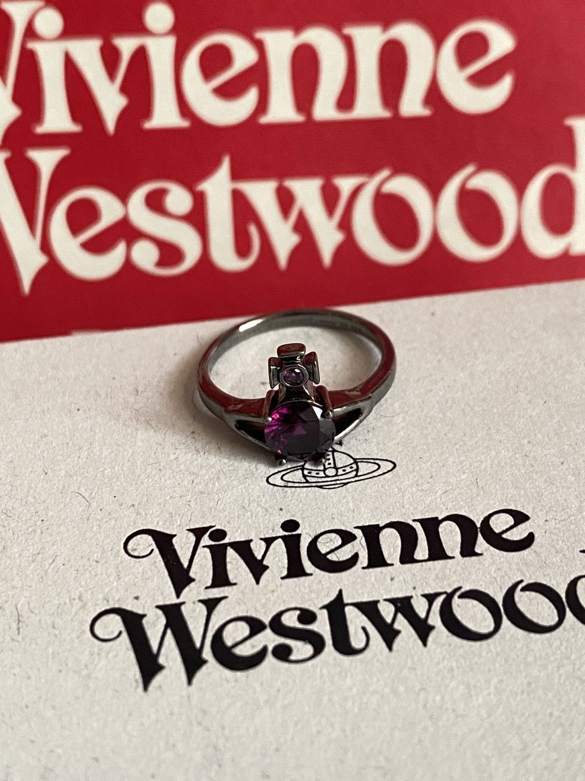 Pre-owned Vivienne Westwood Dark Black Reina Ring