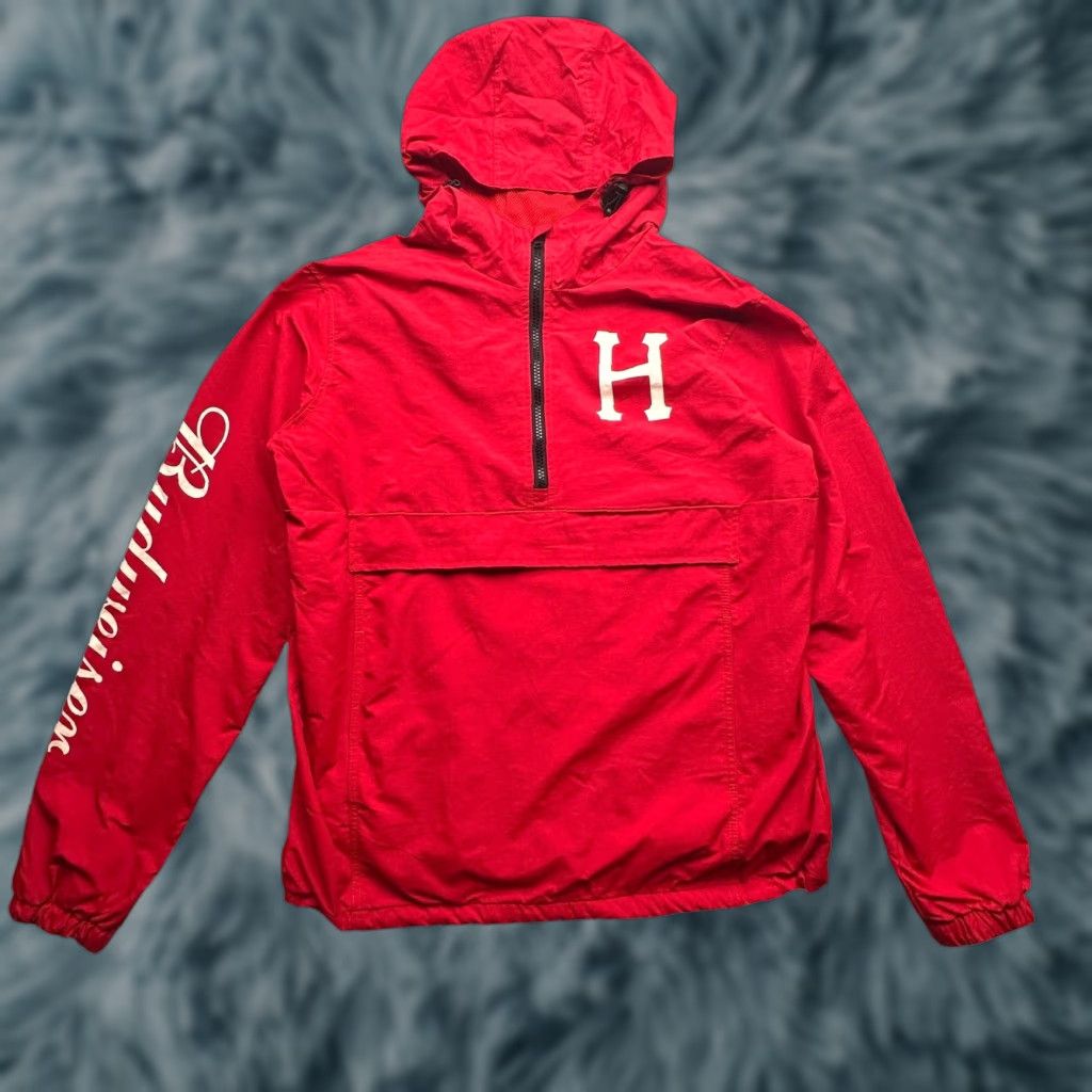 Huf HUF x Budweiser Anorak Windbreaker Jacket Mens Small Red Hooded 1/4 Zip Logo Size US S / EU 44-46 / 1 - 1 Thumbnail