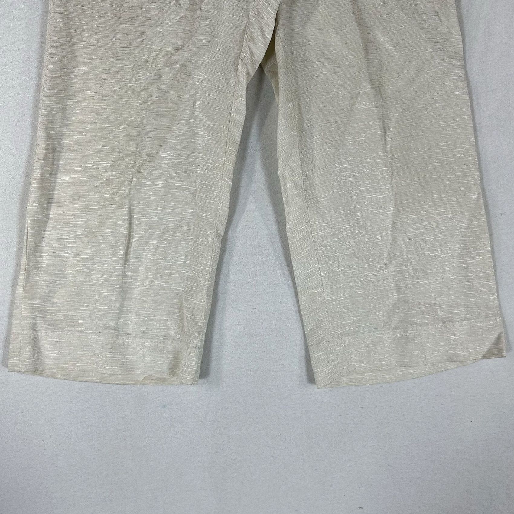 Vintage Canvasbacks Silk Linen Blend Relaxed Fit Pants Womens 8 Lightweight Trousers USA Beige Solid Linen Silk Pockets Cropped Casual Womens 8 Size 30" / US 8 / IT 44 - 3 Thumbnail