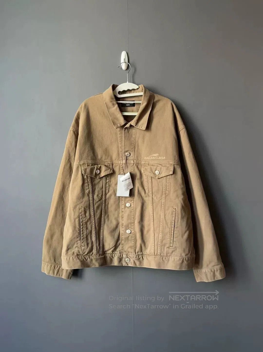 balenciaga brown denim jacket for men.
