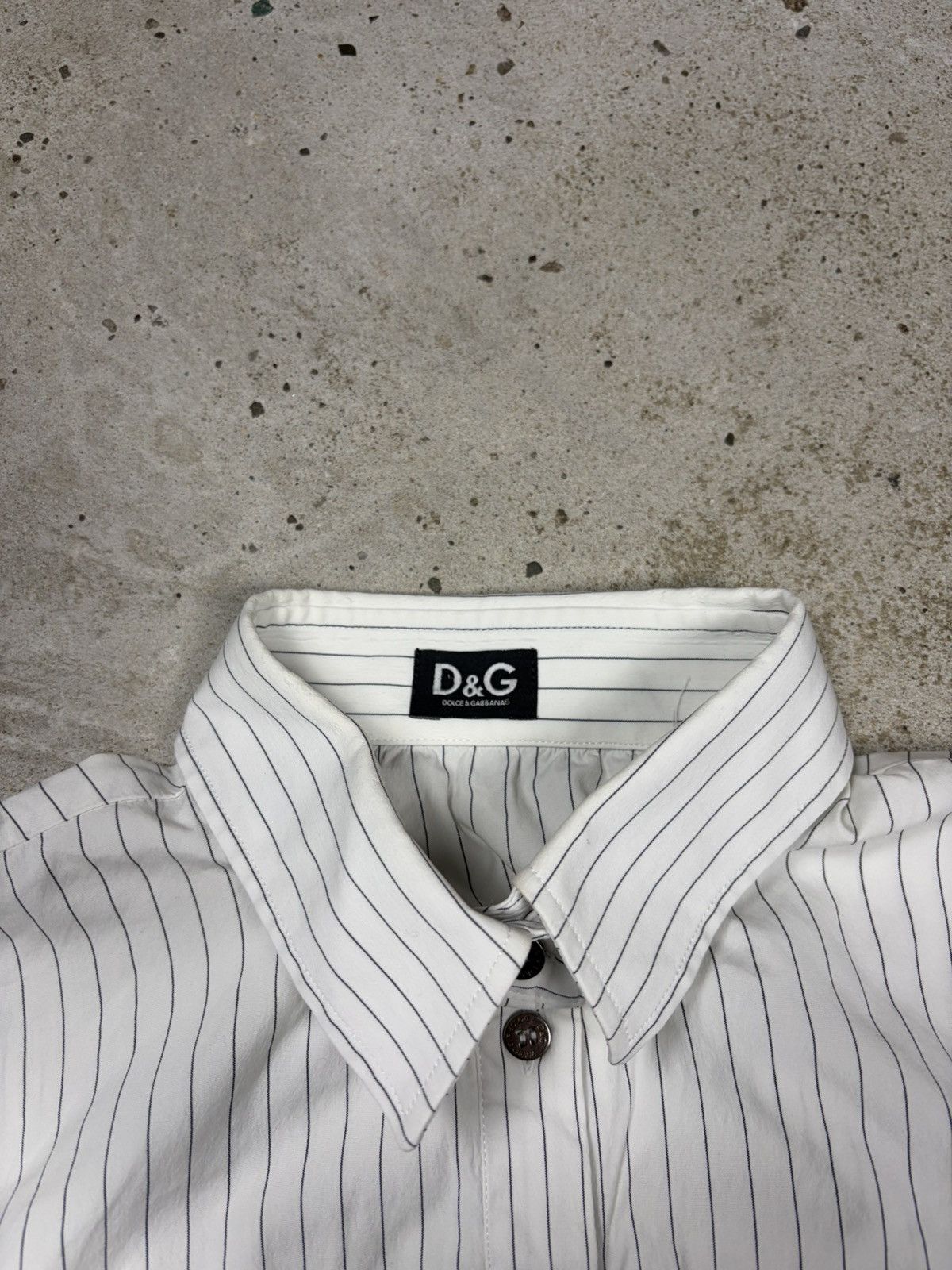 Vintage 2000s Dolce & Gabbana Striped Shirt Lace Bra