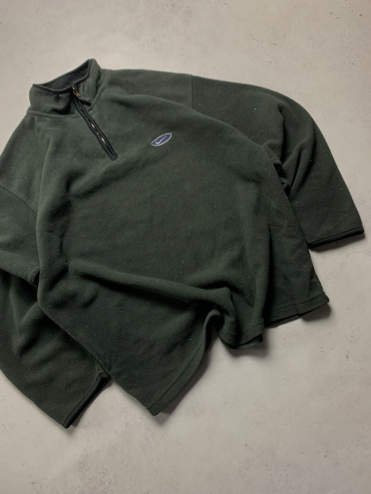 Vintage Vintage Nike Swoosh Fleece Quarter Zip Sherpa Sweatshirt XL Size US XL / EU 56 / 4 - 3 Thumbnail