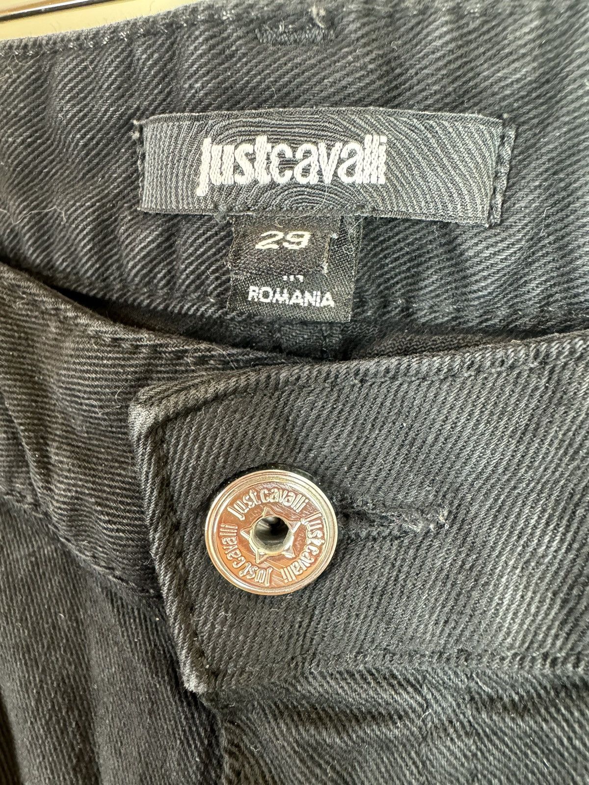 Just Cavalli Roberto Cavalli Y2K streetwear jeans sequins distressed 29 Size 29" - 12 Thumbnail