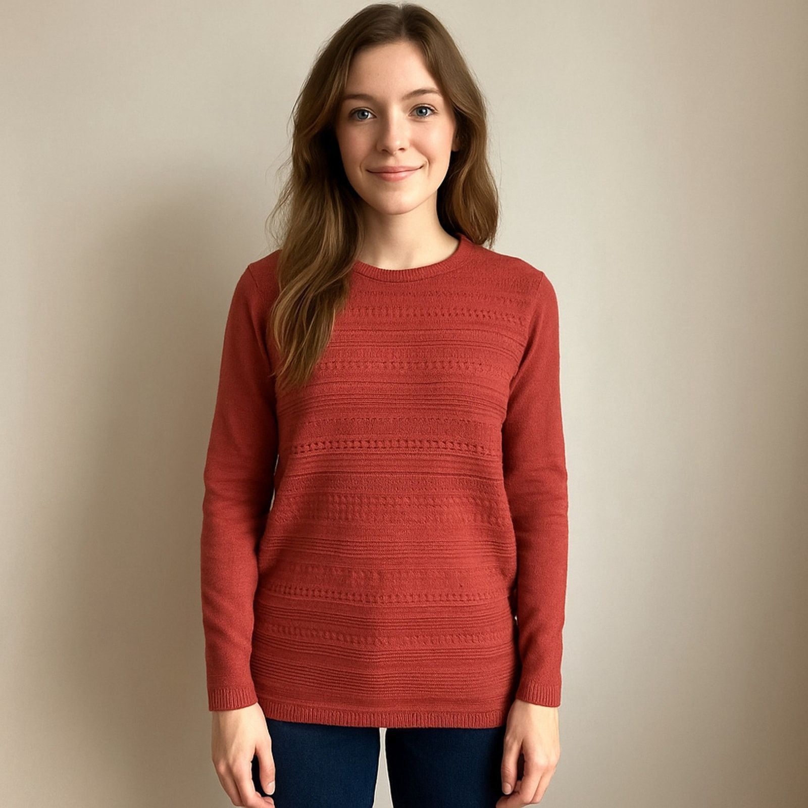 Buffalo David Bitton Minimalist Textured Knit Sweater Red Long Sleeve Buffalo S Size S / US 4 / IT 40 - 1 Thumbnail