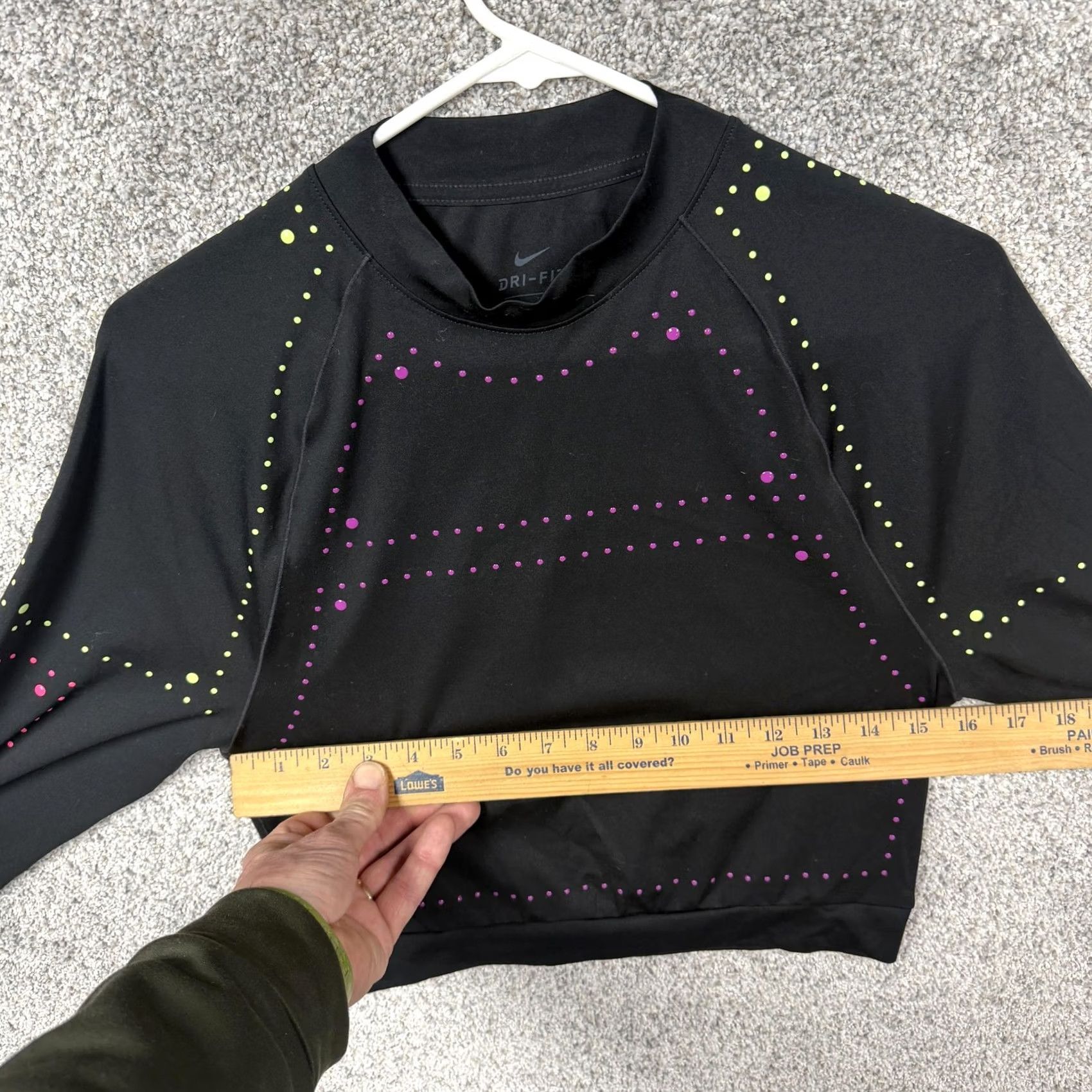 Nike Nike Dri-Fit Shirt Womens S Black Cropped Neon Rhinestone Studs Festival Stretch Size S / US 4 / IT 40 - 4 Thumbnail