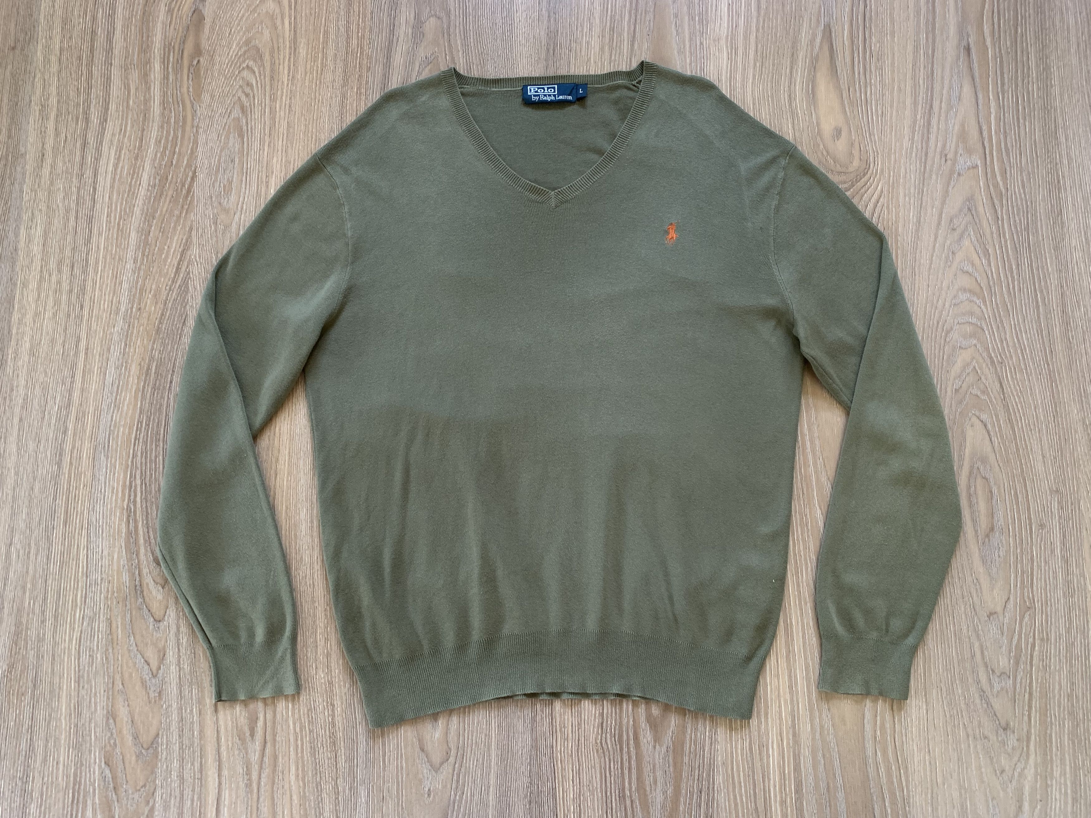Polo Ralph Lauren × Vintage Polo Ralph Lauren Olive Vintage Pullover Size US L / EU 52-54 / 3 - 2 Thumbnail