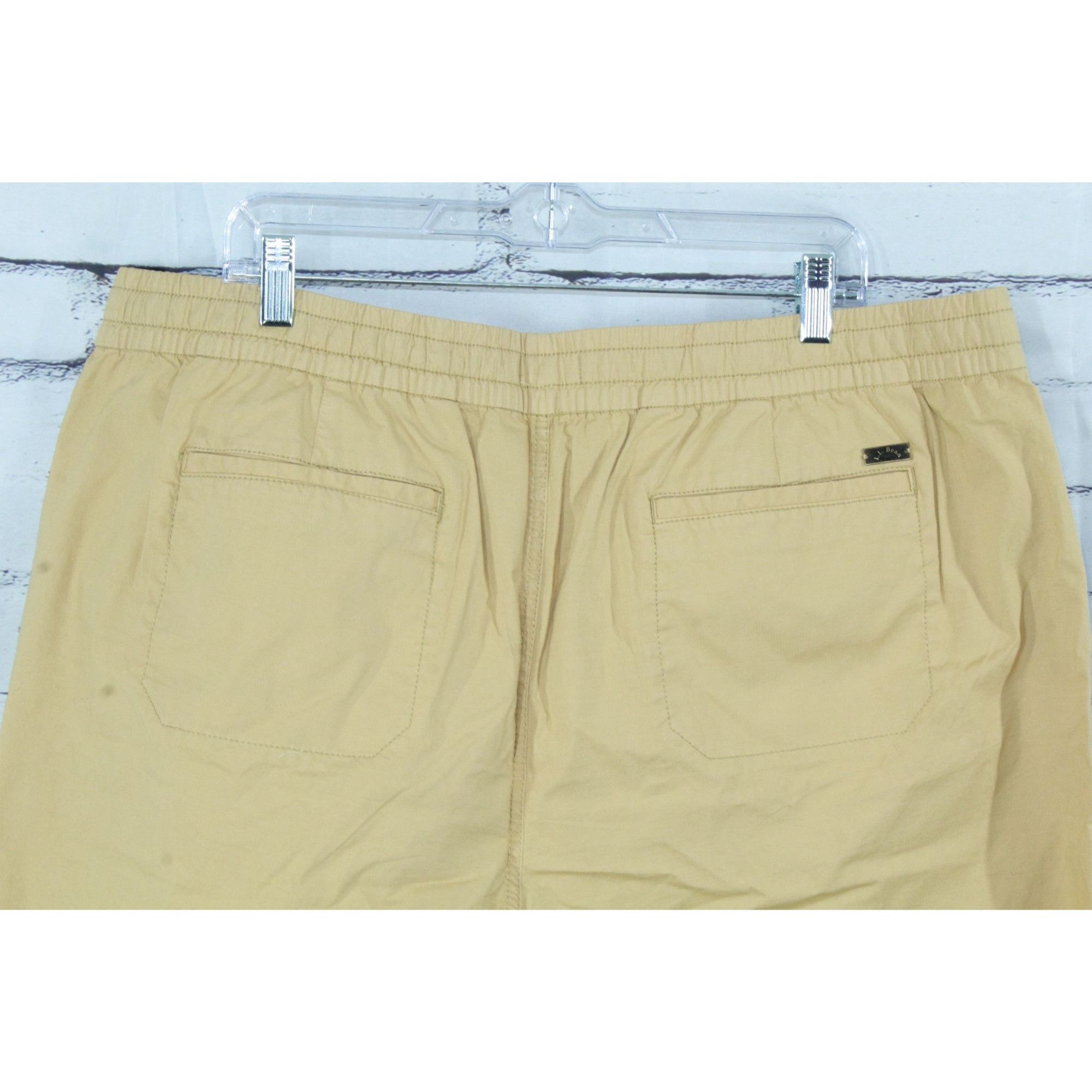 L.L. Bean LL Bean Women’s Pull On Shorts Tan Elastic Waist Drawstring Size 42" / US 20 - 5 Thumbnail