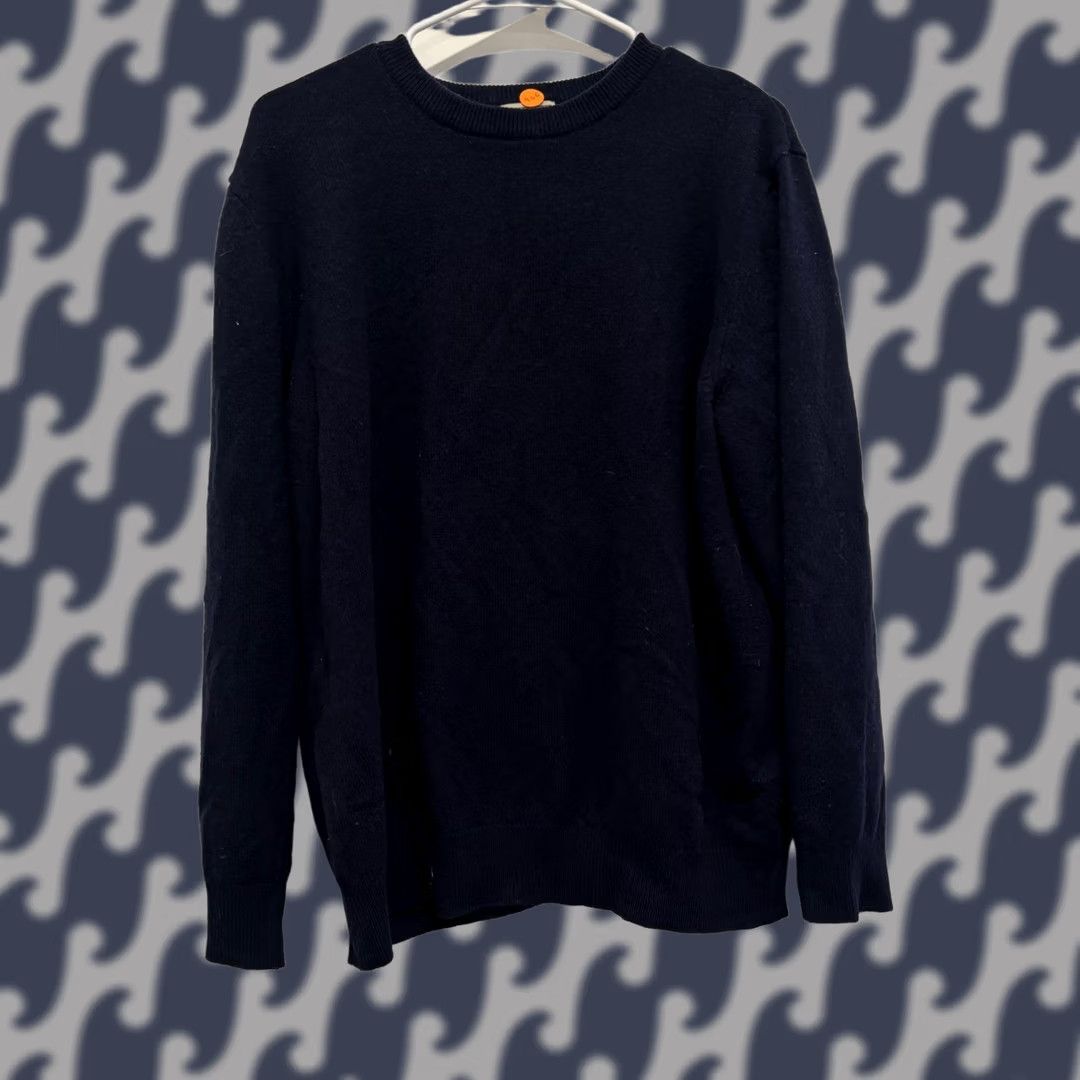Vintage VTG LL Bean Mens XL Navy Blue 100% Lambswool Crewneck Sweater Regular Fit Size US XL / EU 56 / 4 - 1 Thumbnail