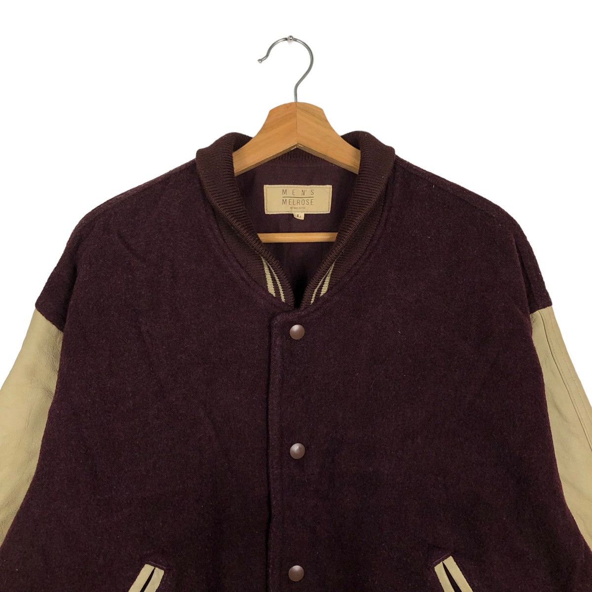 Issey Miyake 🔥90’s Vintage Varisty Jacket Men’s Melrose Leather Big Logo Size US L / EU 52-54 / 3 - 4 Thumbnail