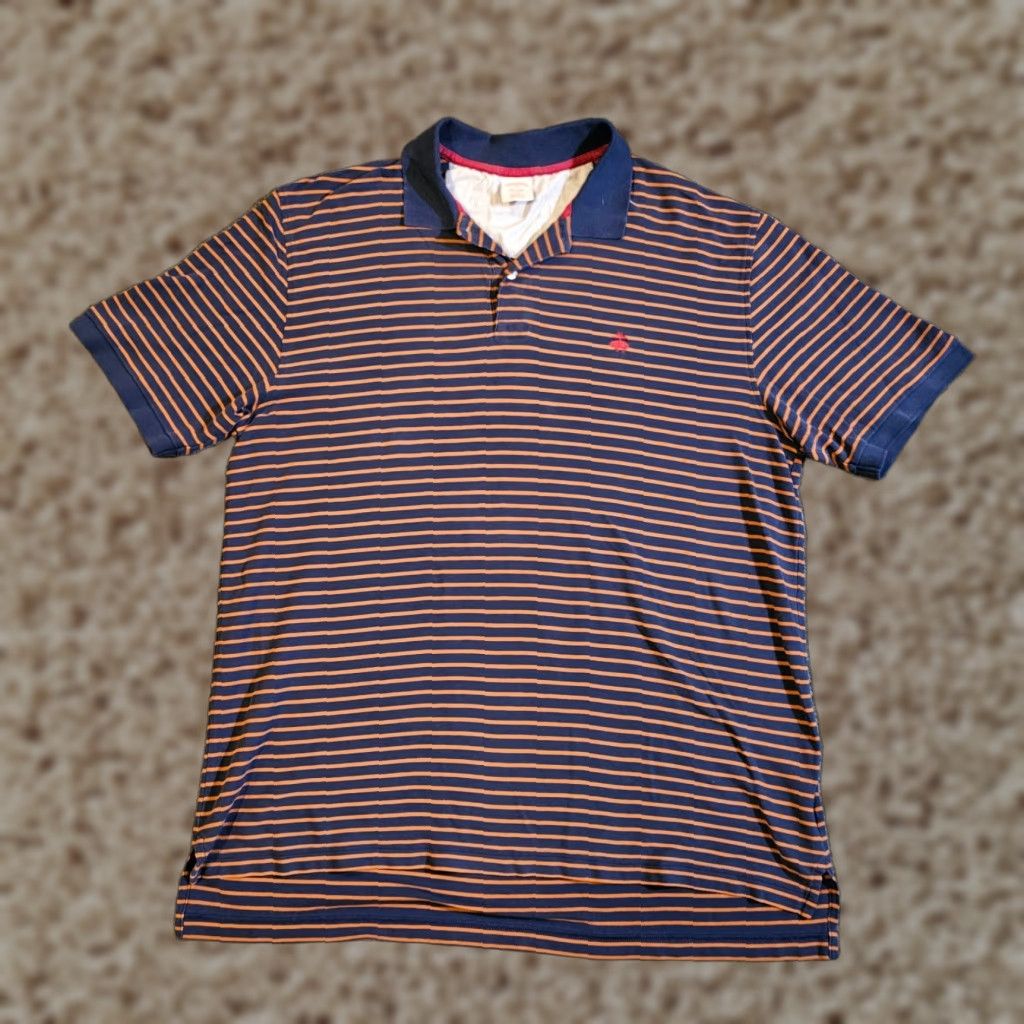 Brooks Brothers Brooks Brothers Polo Shirt Mens XL Navy Striped Short Sleeve Classic Career Shirt Size US XL / EU 56 / 4 - 1 Thumbnail