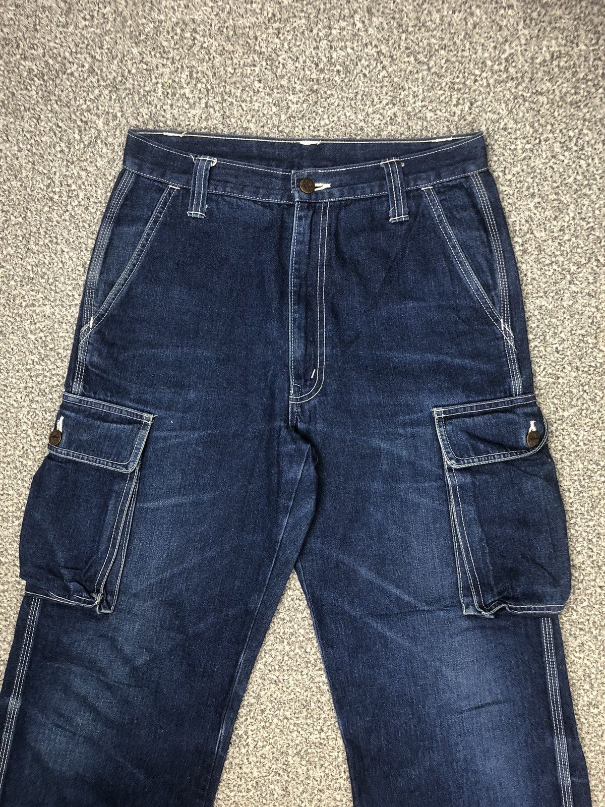 Big John × Japanese Brand × Vintage Vintage 90s BiG JOHN World Workers Cargo Jeans Size US 30 / EU 46 - 3 Thumbnail