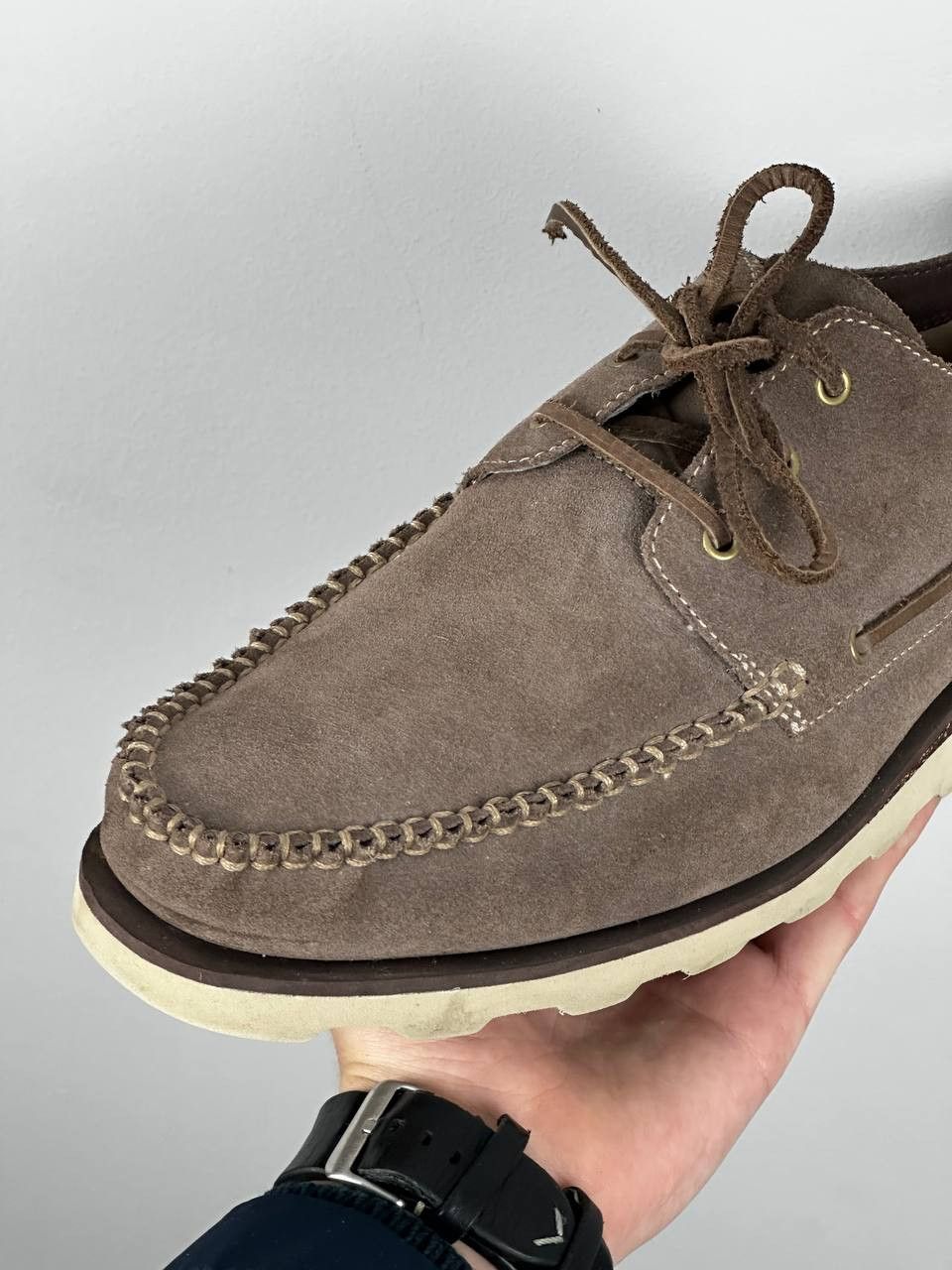Clarks Clarks Wallabee Dakin Row Suede Beige Tan Slip Ons Size US 11.5 / EU 44-45 - 4 Thumbnail