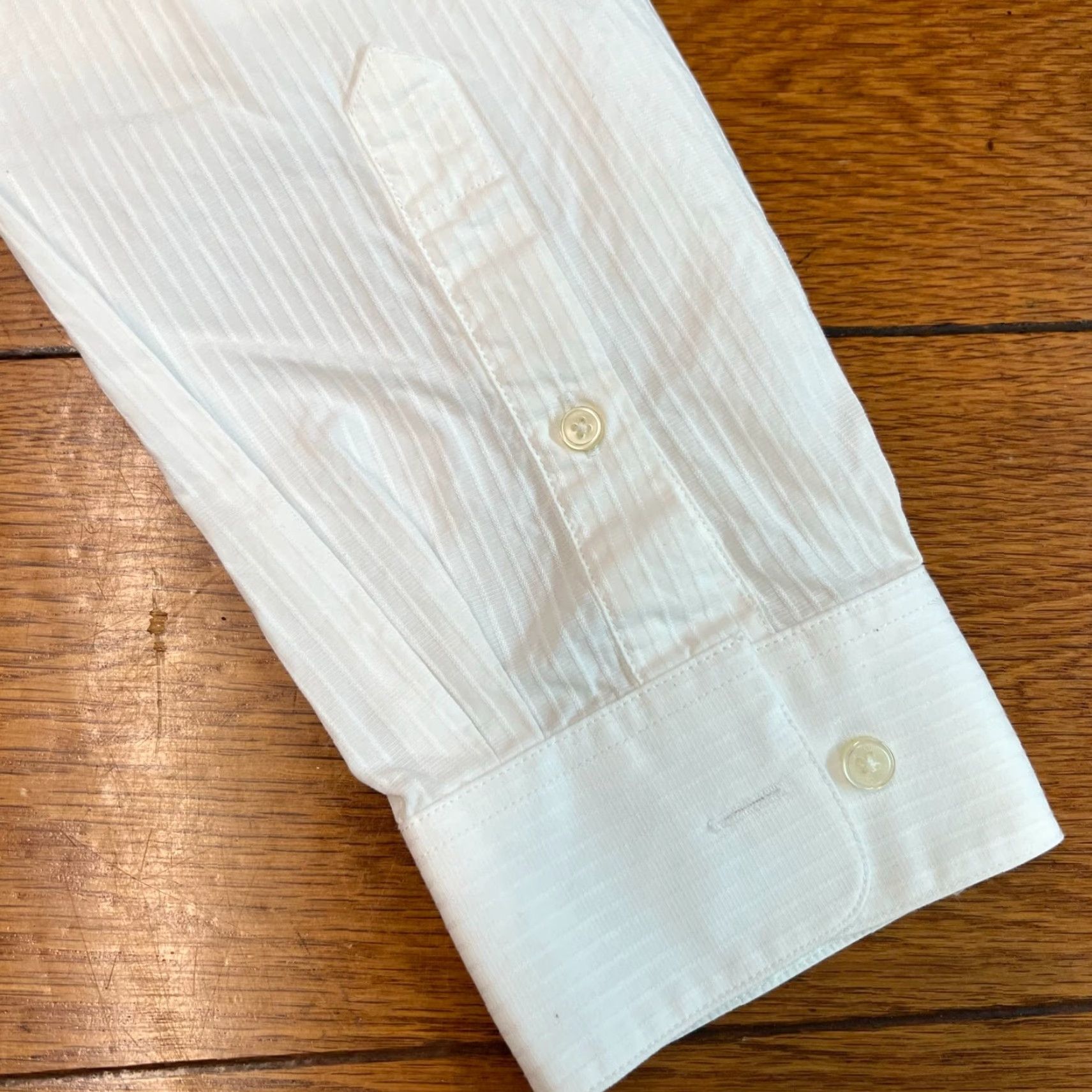 Calvin Klein CALVIN KLEIN Striped Shirt Mens Size 20 34/35 White Button-Up Big & Tall Adult Mens Size US XXL / EU 58 / 5 - 7 Thumbnail
