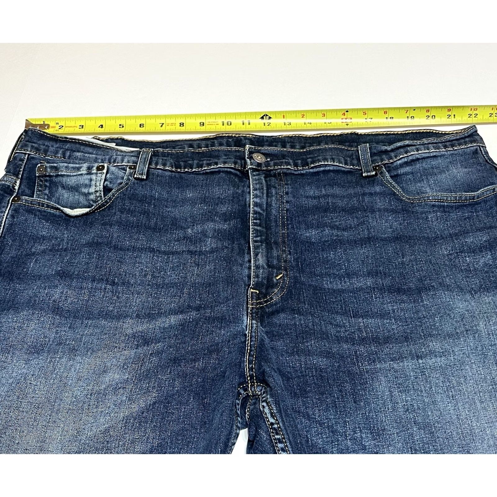 Levi's Levi's 569 Jeans Mens 44x28/44x30 Straight Loose Denim Stretch Regular 500 Series Dark Blue Jeans Mens Size US 44 / EU 60 - 3 Thumbnail