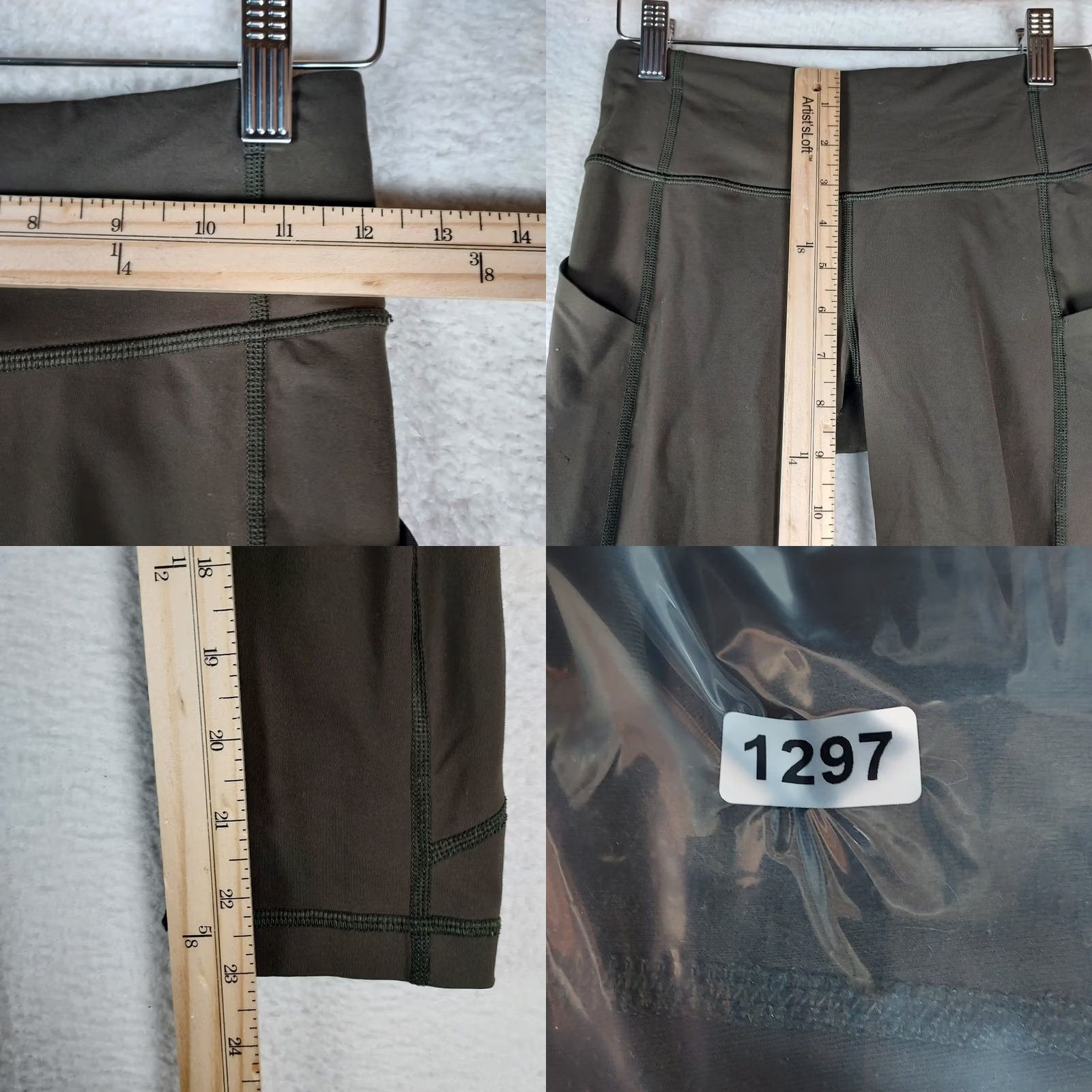 Lululemon VINTAGE Lululemon Fast and Free Leggings Women Size 2 Green Nulux Crop Yoga Pants Size 26" / US 2 / IT 38 - 8 Thumbnail