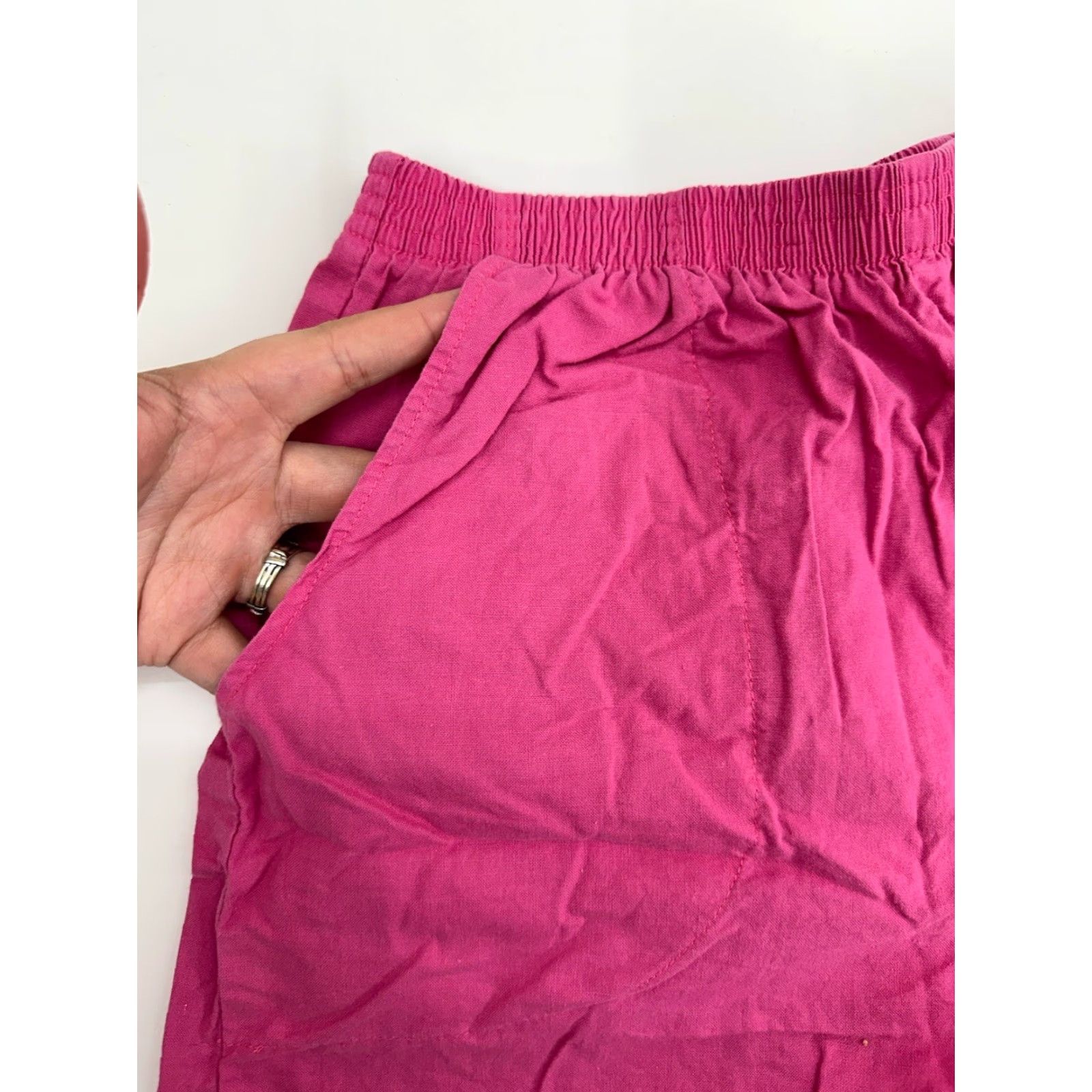 Pinko VINTAGE Como Sports Womens Shorts Small Pink Elastic Waist Pockets 80s 90s Classic Womens Size 28" / US 6 / IT 42 - 2 Thumbnail