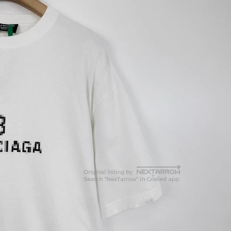 Balenciaga Balenciaga White Mosaic Logo Short Sleeve T-Shirt Size US S / EU 44-46 / 1 - 6 Thumbnail