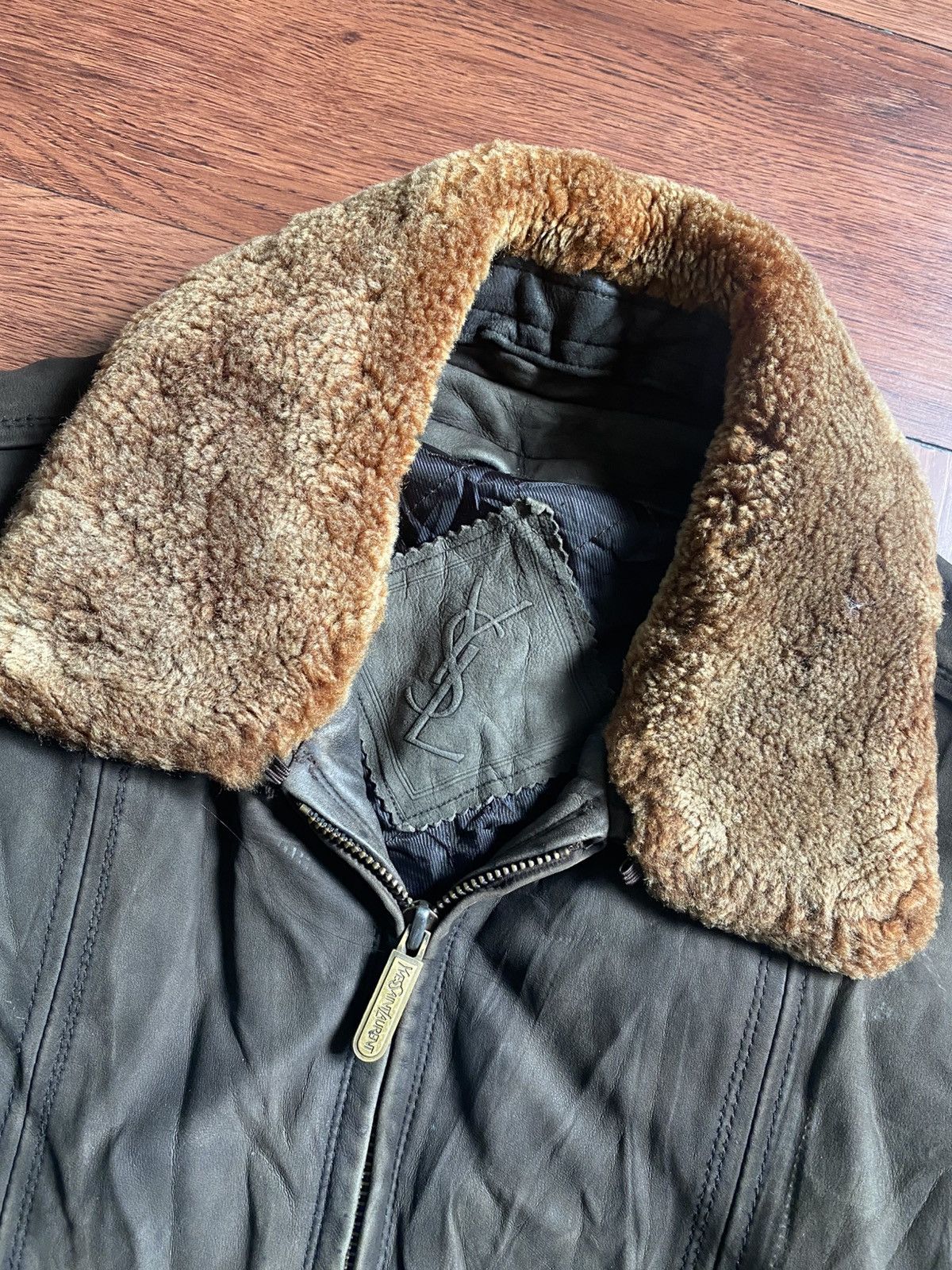 Yves Saint Laurent Vintage YSL Sheep Leather Jacket Size US L / EU 52-54 / 3 - 3 Thumbnail