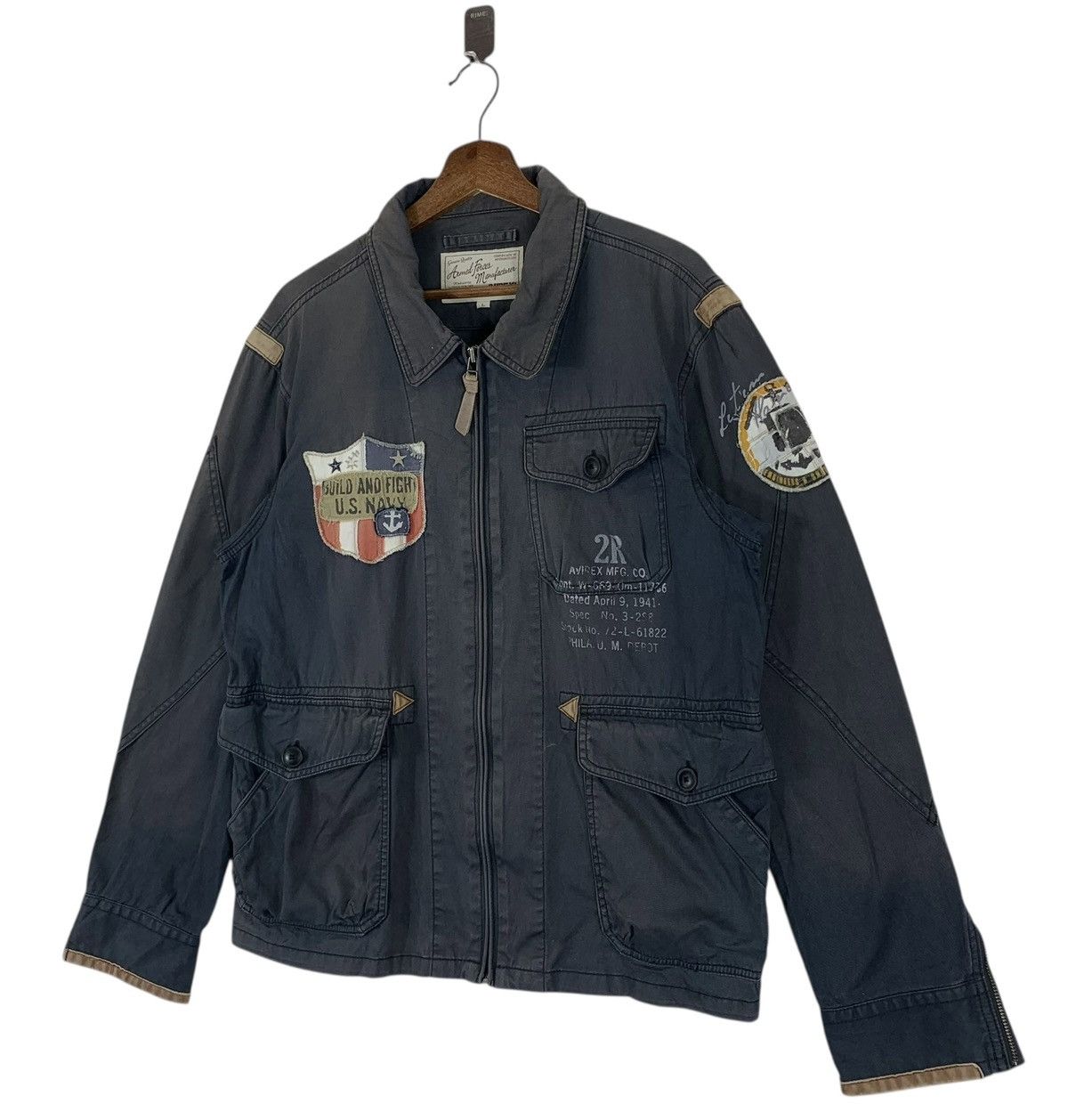 Avirex Vintage Avirex Armed Forces U.S. Navy Full Zip Jacket Size US L / EU 52-54 / 3 - 2 Thumbnail