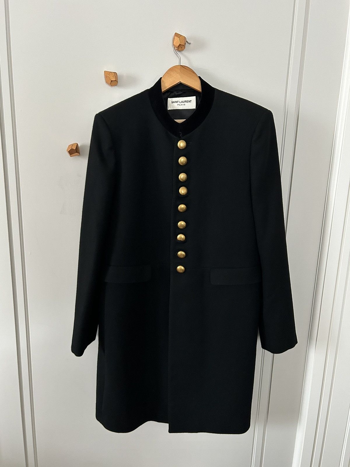 Saint Laurent Paris Saint Laurent HEDI SLIMANE Officer Long Coat size 52 Size US L / EU 52-54 / 3 - 3 Thumbnail