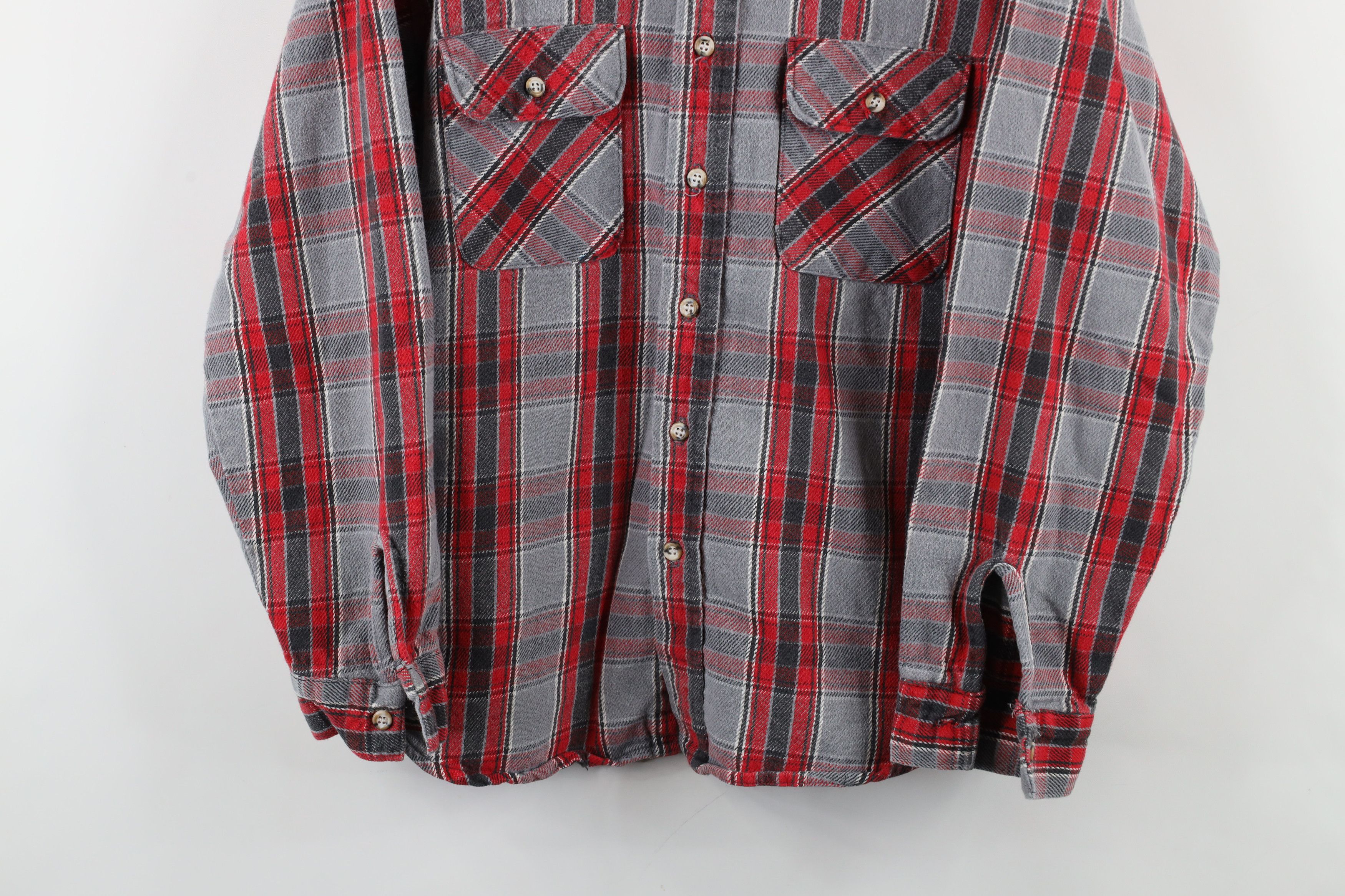 Vintage Vintage 90s Streetwear Heavyweight Button Shirt Plaid Size US L / EU 52-54 / 3 - 3 Thumbnail