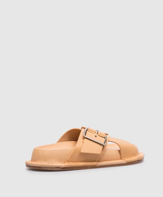Jil Sander o1y1025 Leather Slippers in Sand Size US 8 / IT 38 - 3 Thumbnail