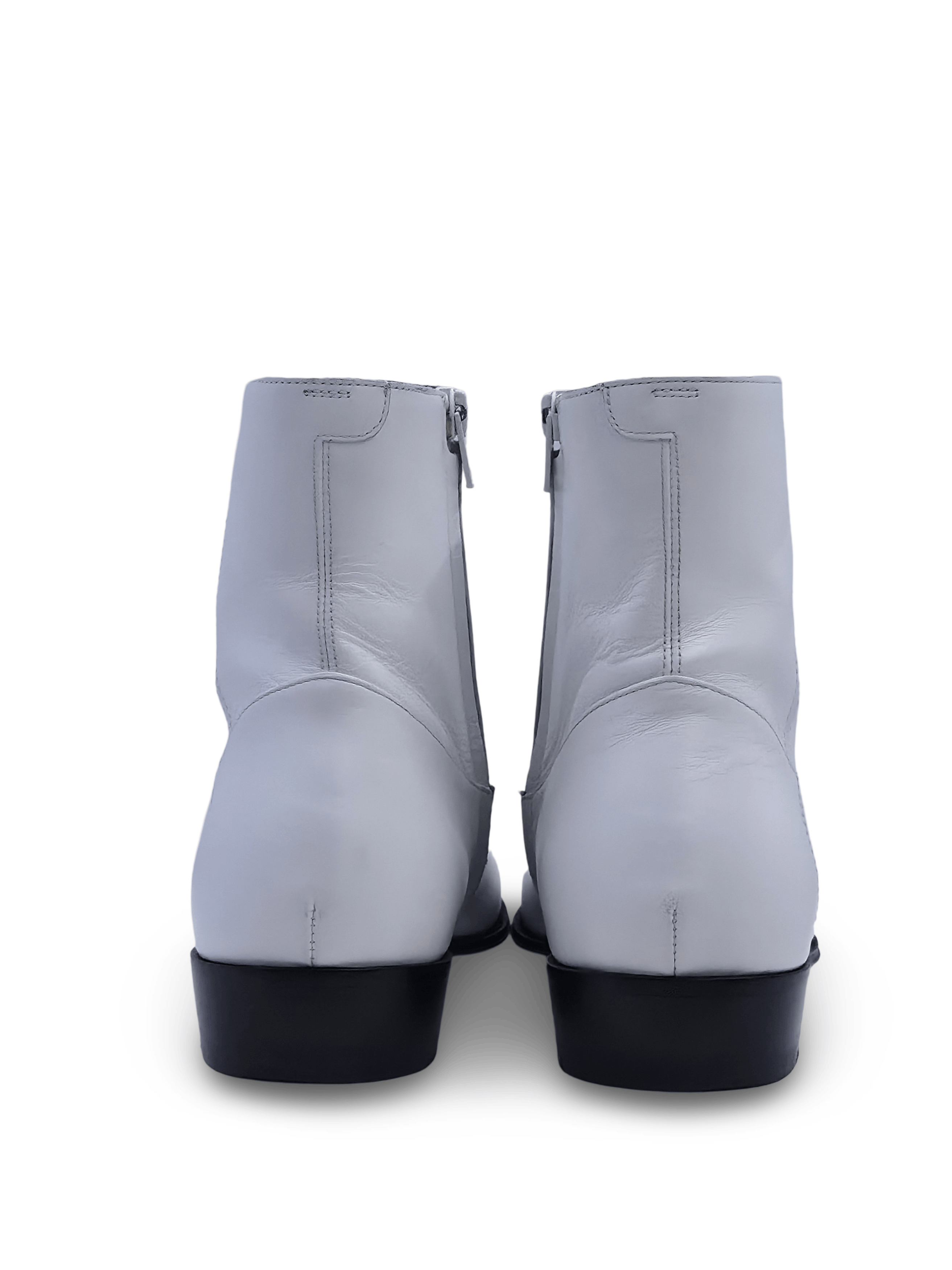 Celine Celine x Hedi Slimane SS19 White Leather Jacno Ankle Boots Size US 9 / EU 42 - 2 Thumbnail