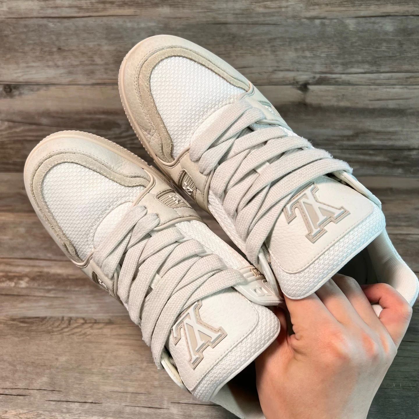 Louis Vuitton LV Trainer White/Brown 97 New UK7.5/41.5 Size US 8.5 / EU 41-42 - 5 Thumbnail