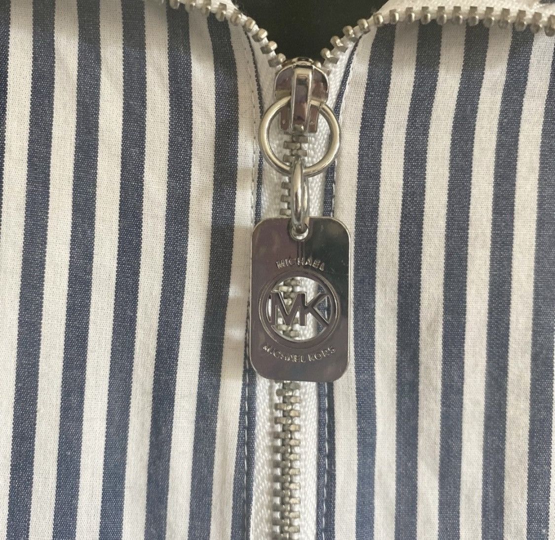 Michael Kors MICHAEL KORS STRIPED HALF ZIP 3/4 SLEEVE TOP BLOUSE Size M / US 6-8 / IT 42-44 - 3 Thumbnail