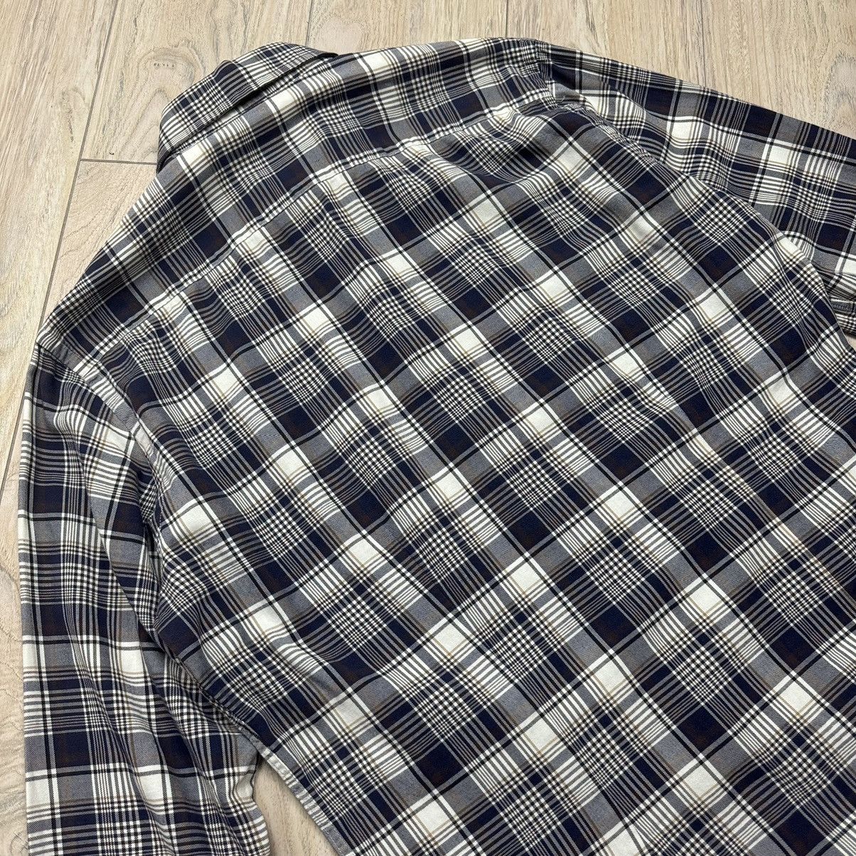 Designer Essential Fred Perry Navy Checkered Slim Fit Button Up Shirt Size US M / EU 48-50 / 2 - 14 Thumbnail