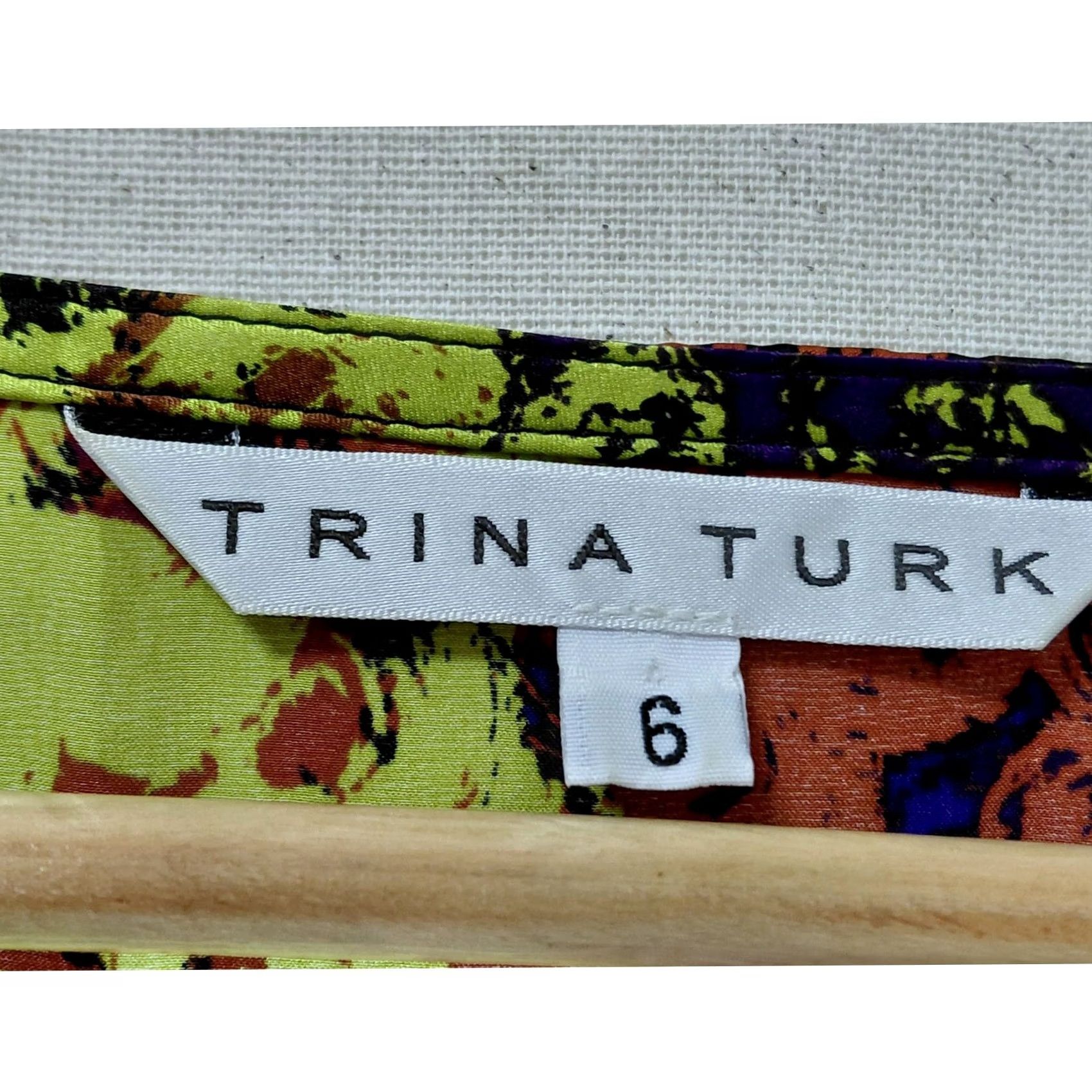 Trina Turk Trina Turk Silk Multicolor Knee Length Graphic Dress Size 6 Size 28" / US 6 / IT 42 - 3 Thumbnail