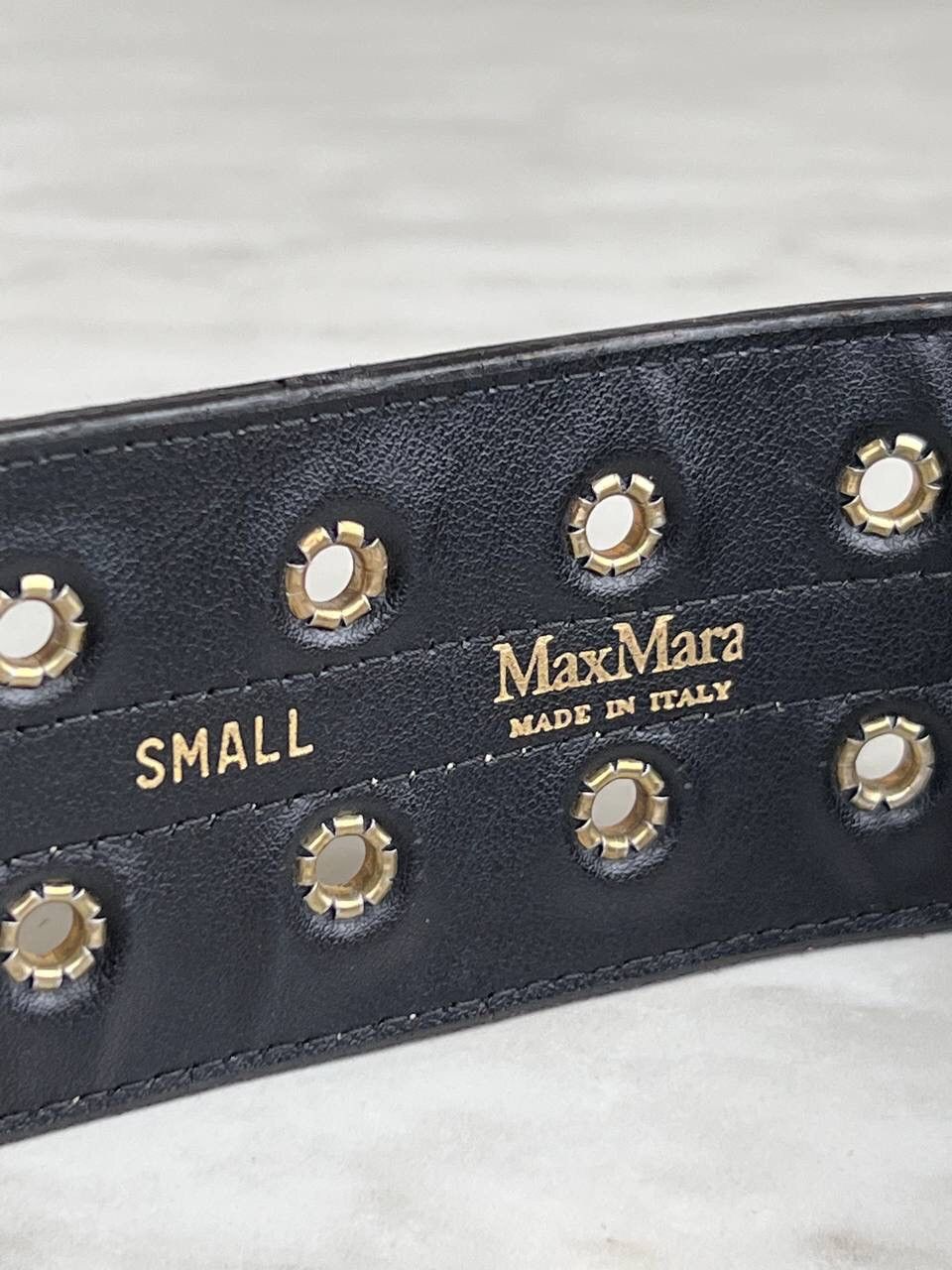 Max Mara × Vintage Max Mara Vintage Black Leather Big Belt Italian Punk Rock Size ONE SIZE - 4 Thumbnail