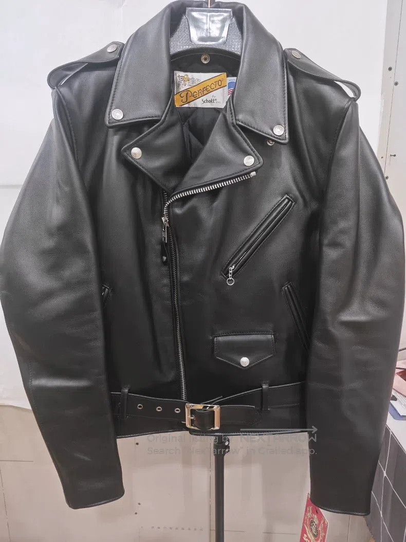 Schott Schott Classic cable-stayed castrated cowhide motorcycle r Size US S / EU 44-46 / 1 - 1 Thumbnail