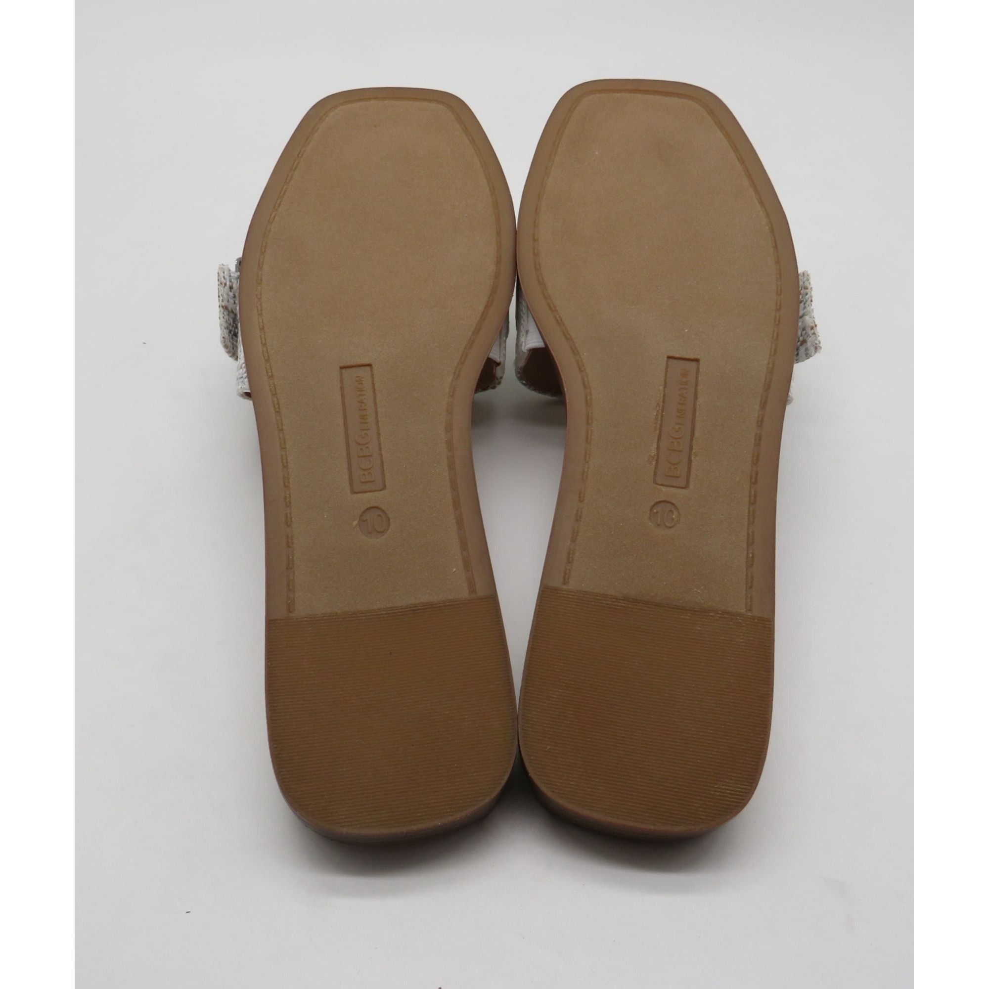 BCBGeneration Bcbgeneration White Silver Woven Slide Sandals With Buckle 1 Size US 10 / IT 40 - 8 Thumbnail