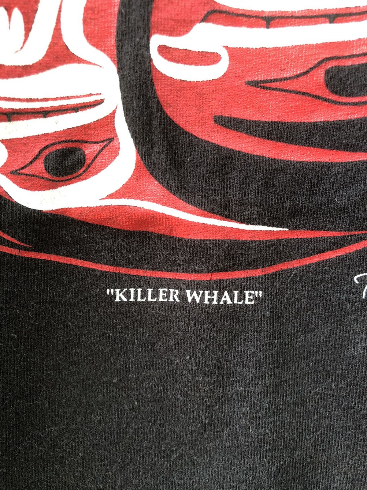 Fruit Of The Loom × Vintage Vintage 90s Sunfaded Killer Whale By Reg Davidson Art Tee Size US XL / EU 56 / 4 - 8 Thumbnail