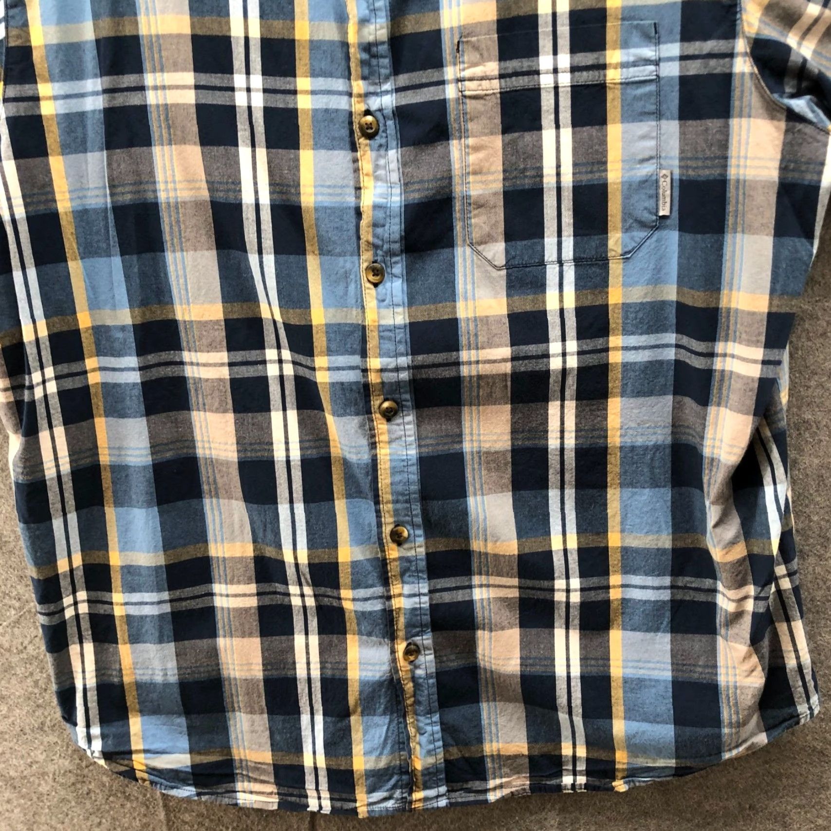 Vintage Columbia Short Sleeve Shirt Mens XL Regular Fit Button Down Blue Plaid Stretch Size US XL / EU 56 / 4 - 4 Thumbnail