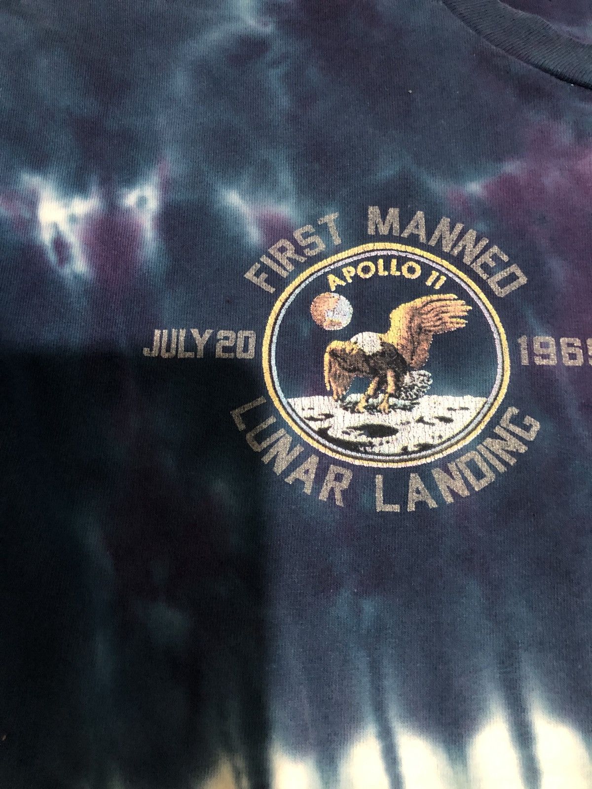Vintage Vintage 90s First Manned Lunar Landing Tye Dye Size US XL / EU 56 / 4 - 5 Thumbnail