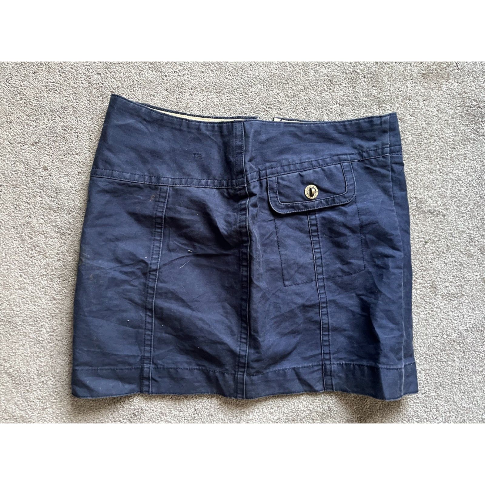 Tommy Hilfiger VINTAGE Tommy Hilfiger Women’s Skirt Size 12 Short Pencil Stretch Blue 2000s Casual Party Size 34" / US 12 / IT 48 - 2 Thumbnail