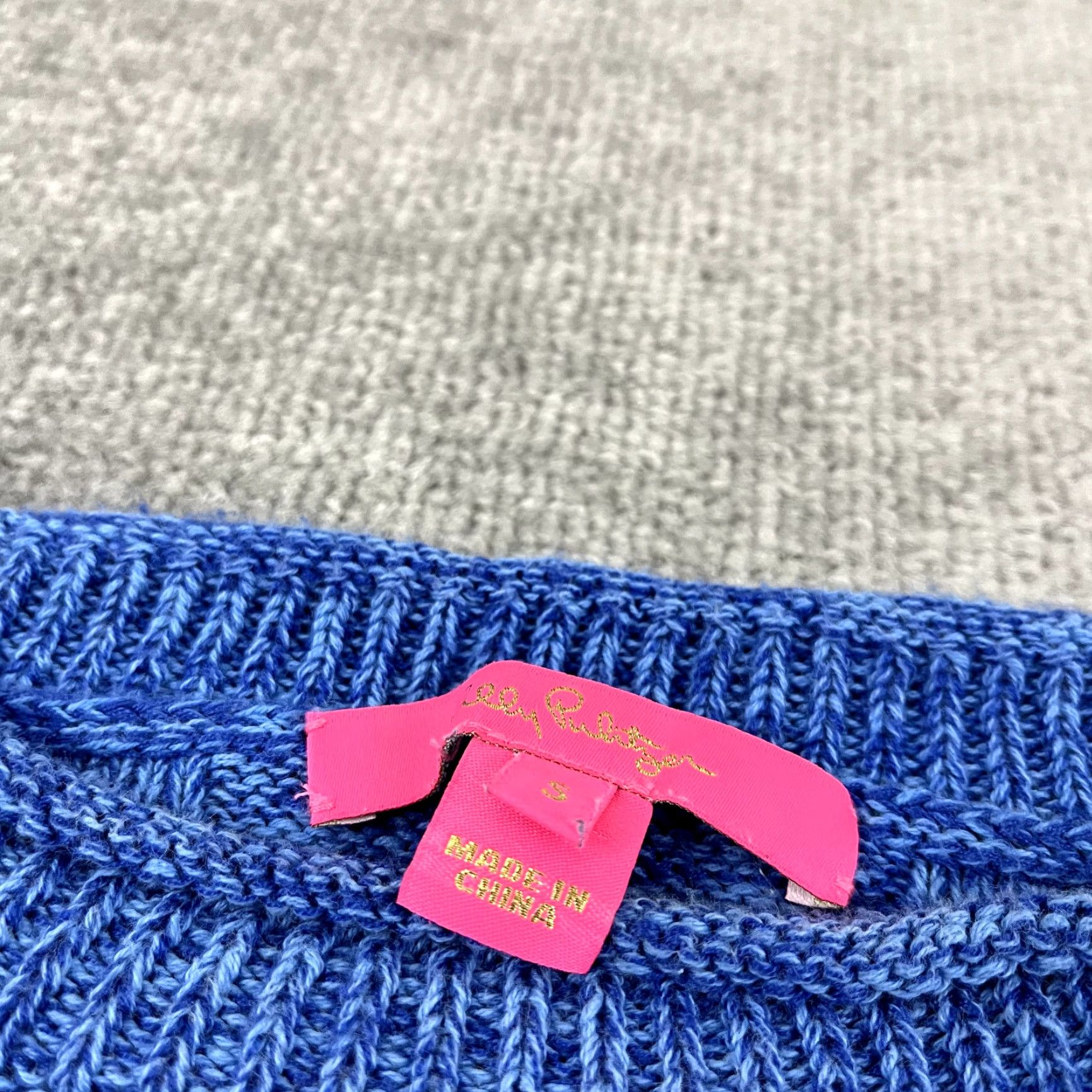 Lilly Pulitzer LILLY PULITZER Sweater Womens Small Blue Knit Maxcy Mix Stitched Preppy 008396 Size S / US 4 / IT 40 - 2 Thumbnail