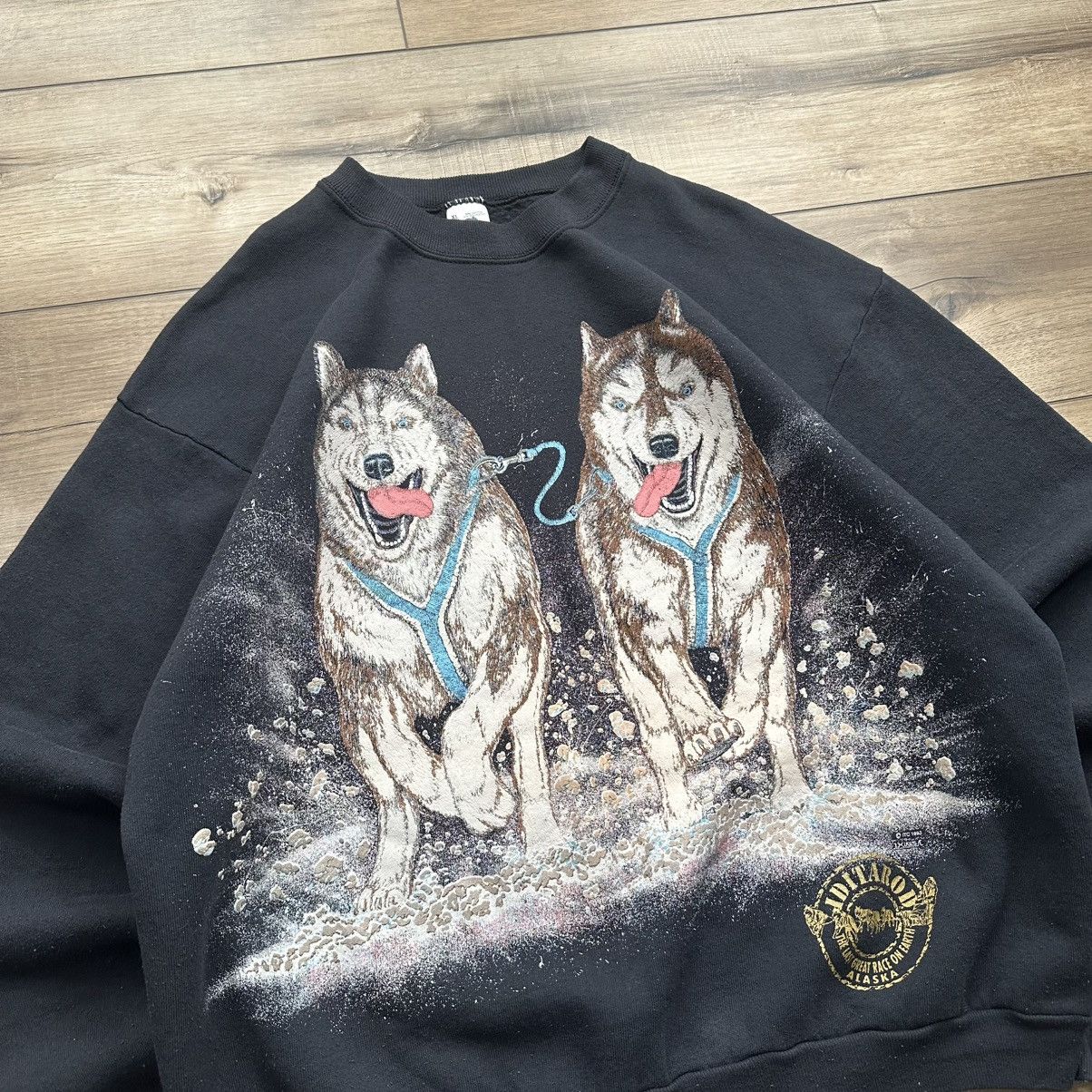 Fruit Of The Loom Vintage 1993 Iditarod Dog Sled Race Puff Print Crewneck Size US XL / EU 56 / 4 - 3 Thumbnail