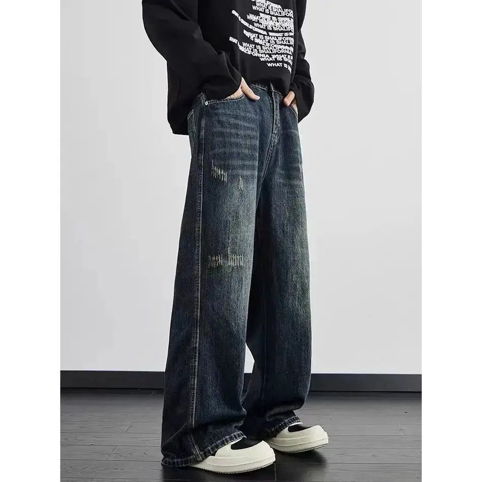 Japanese Brand Retro loose straight leg wide leg jeans Size US 32 / EU 48 - 6 Thumbnail