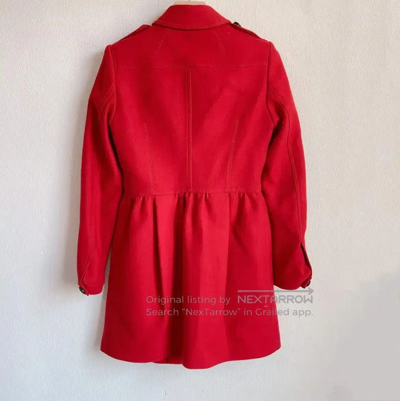 Burberry Burberry Red Wool Blend Long Coat. Size S / US 4 / IT 40 - 1 Thumbnail