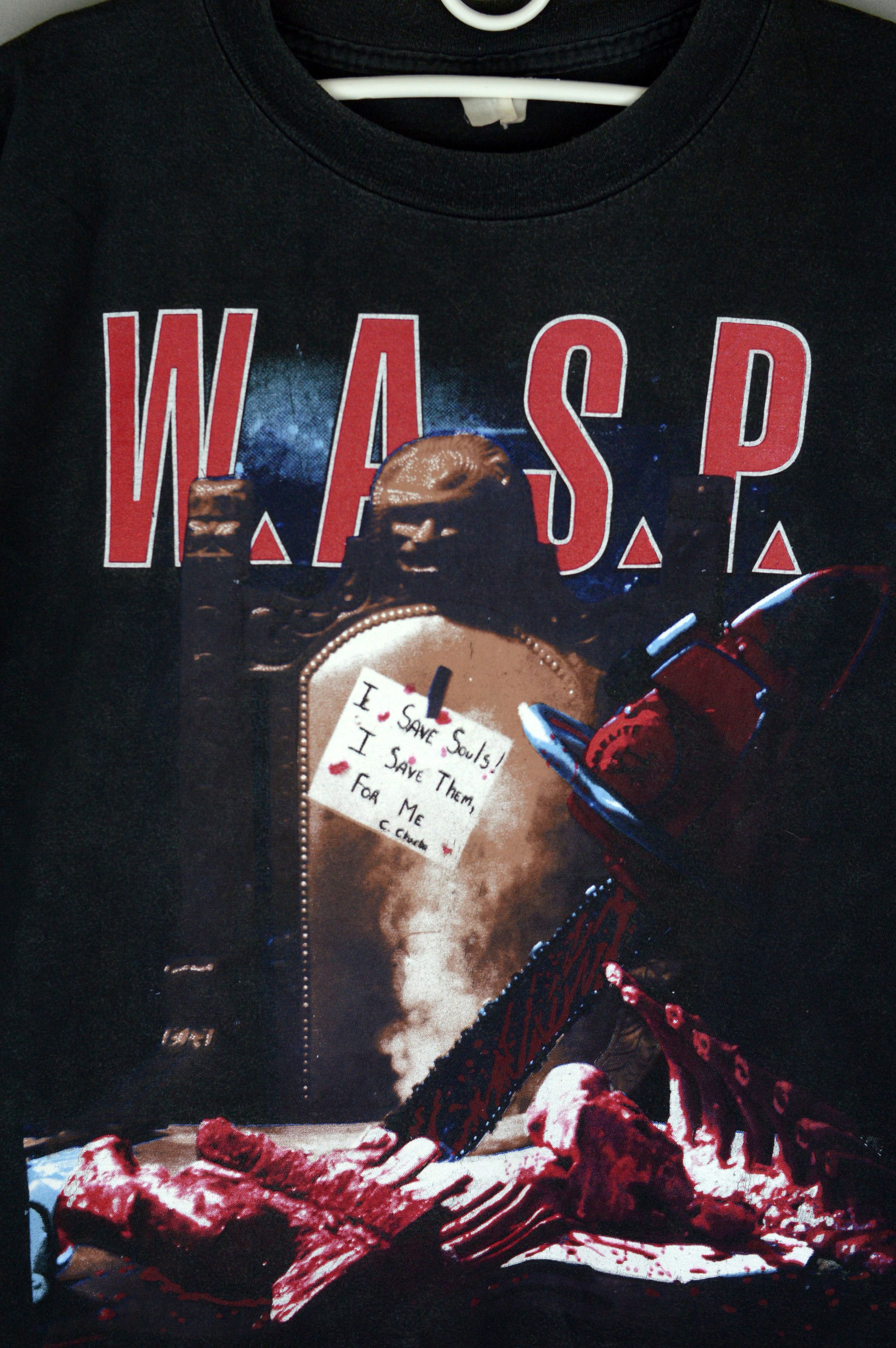 Band Tees × Vintage Vintage WASP I Met Chainsaw Charlie 90s tour t shirt Size US XL / EU 56 / 4 - 3 Thumbnail