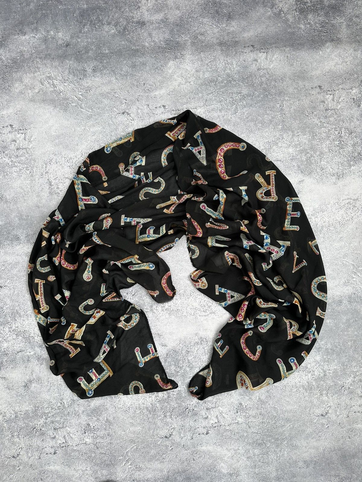 Versace Versace Vintage Silk Monogram Handkerchief Scarf Neckwear Size ONE SIZE - 1 Thumbnail