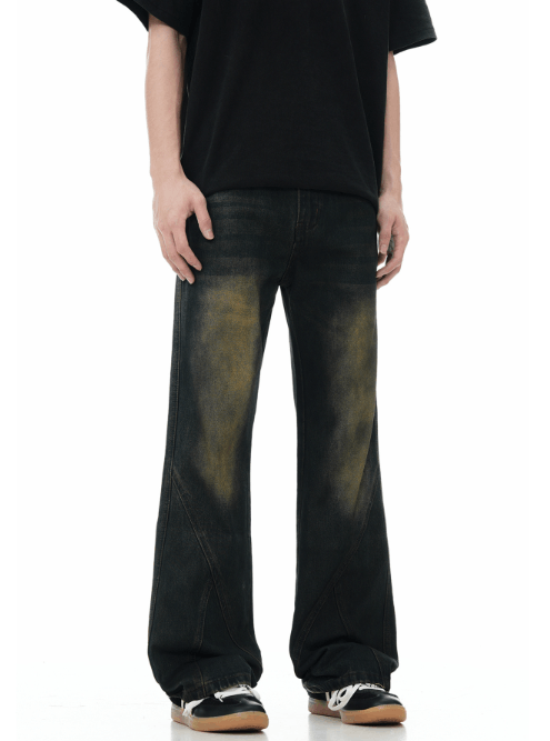 Japanese Brand American retro dirty dyed distressed washed flared jeans Size US 32 / EU 48 - 2 Thumbnail
