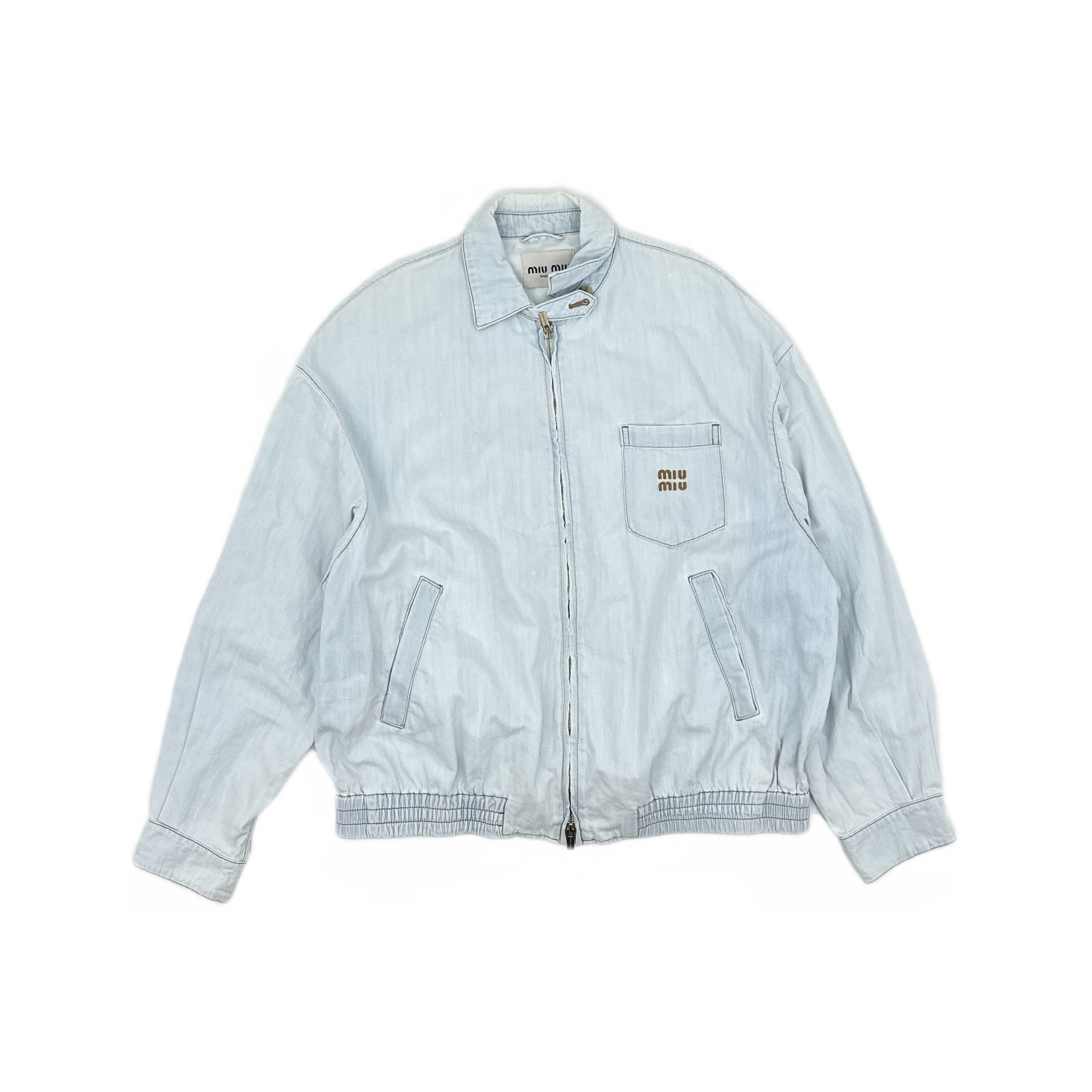 Miu Miu Miu Miu Logo Patch Denim Jacket Size 38 Size XS / US 0-2 / IT 36-38 - 1 Thumbnail