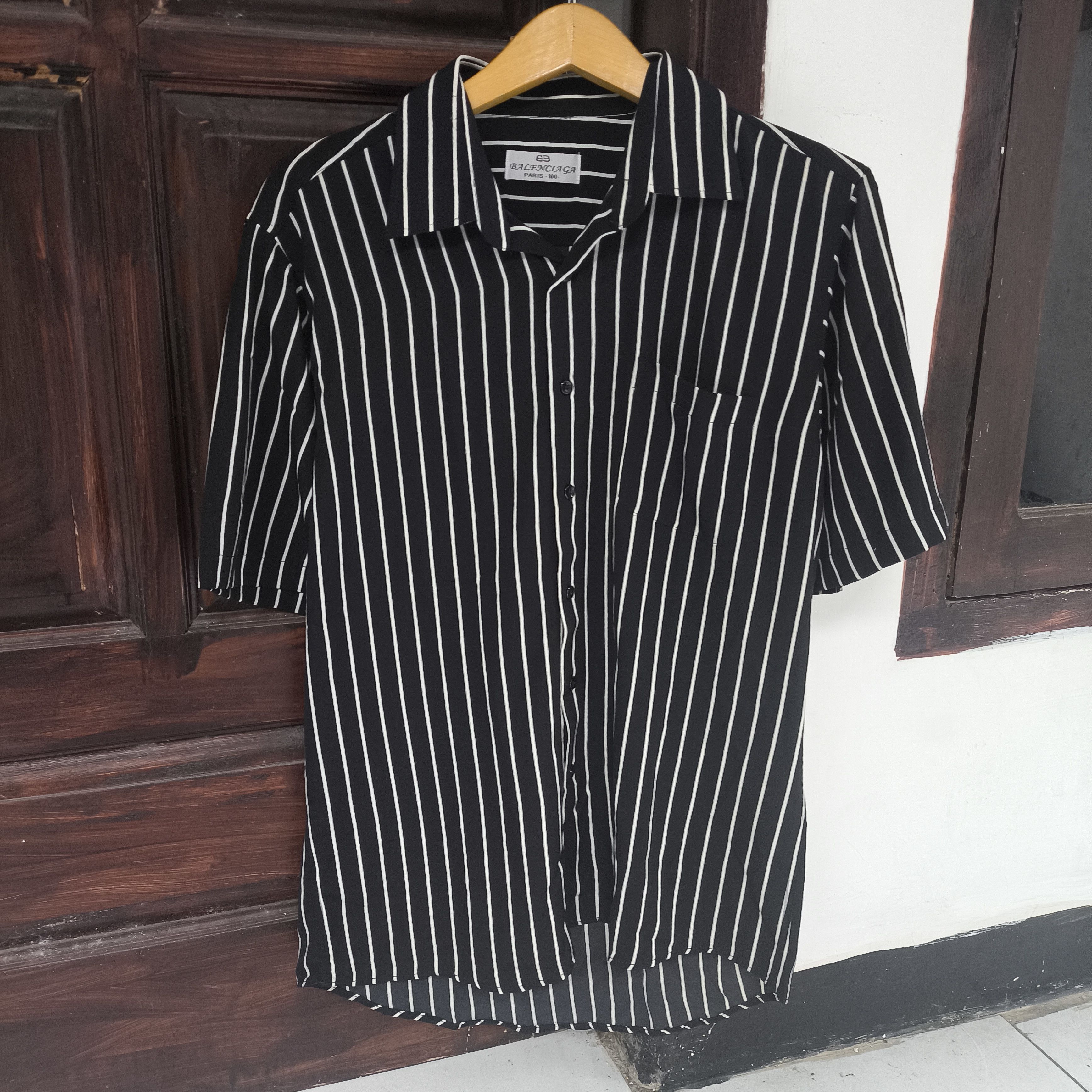 Balenciaga Balenciaga stripped open collar shirt Size US M / EU 48-50 / 2 - 1 Thumbnail