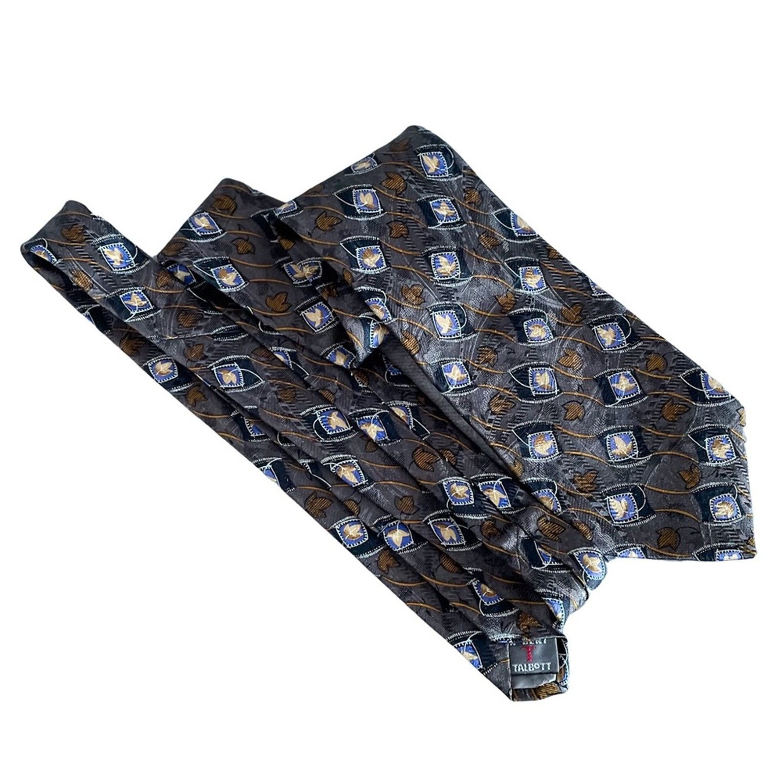 Robert Talbott × Vintage Vintage Robert Talbott Leaf Print 100% Silk Fine Tie Size ONE SIZE - 3 Thumbnail