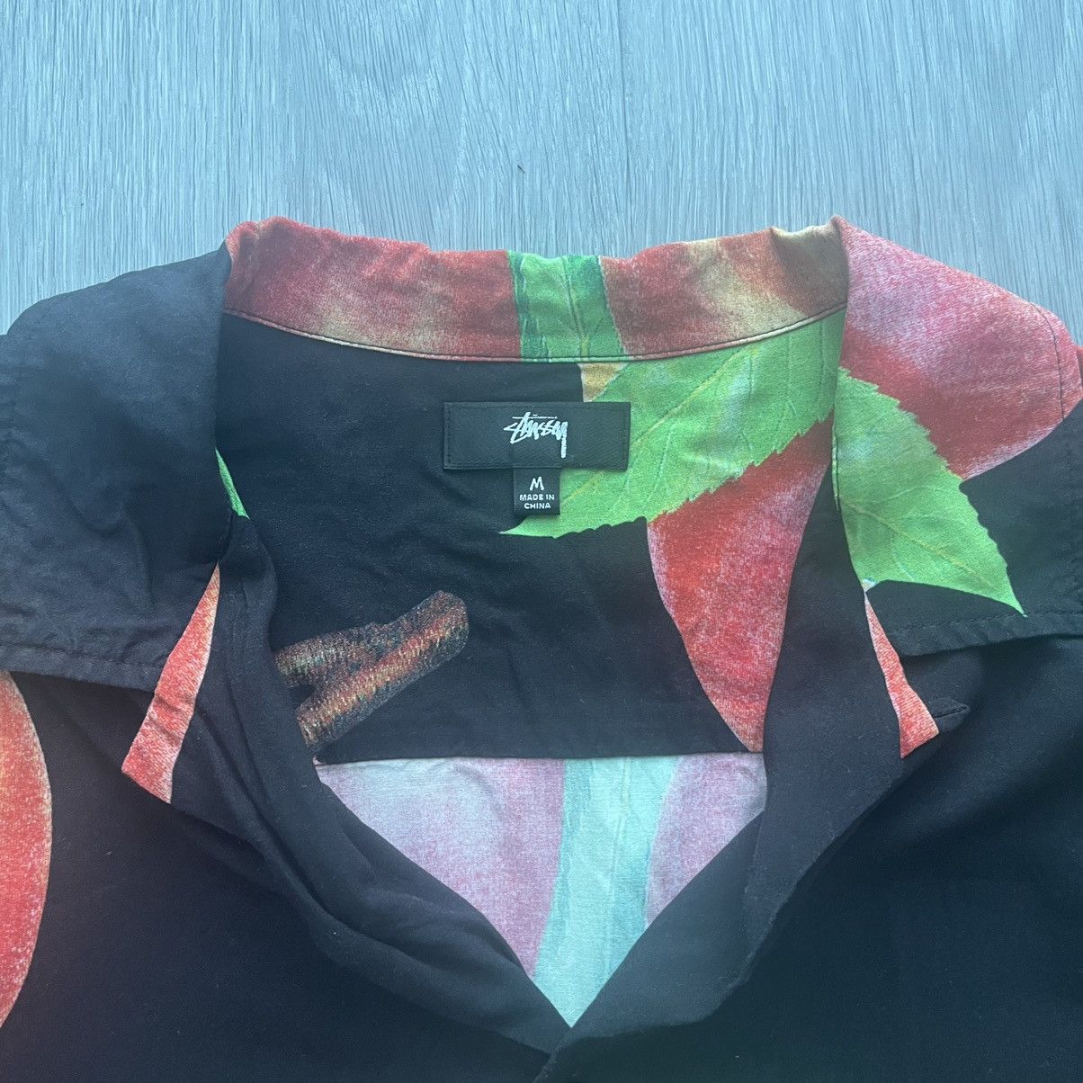 Stussy Stussy Peach Pattern Hawaiian Shirt Size US M / EU 48-50 / 2 - 2 Thumbnail